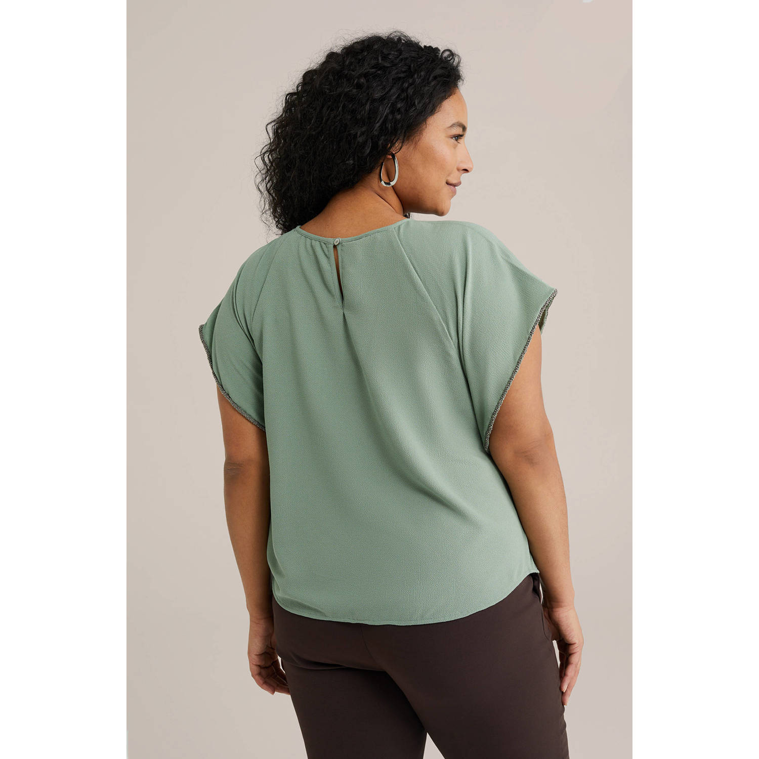 WE Fashion Curve blousetop groen