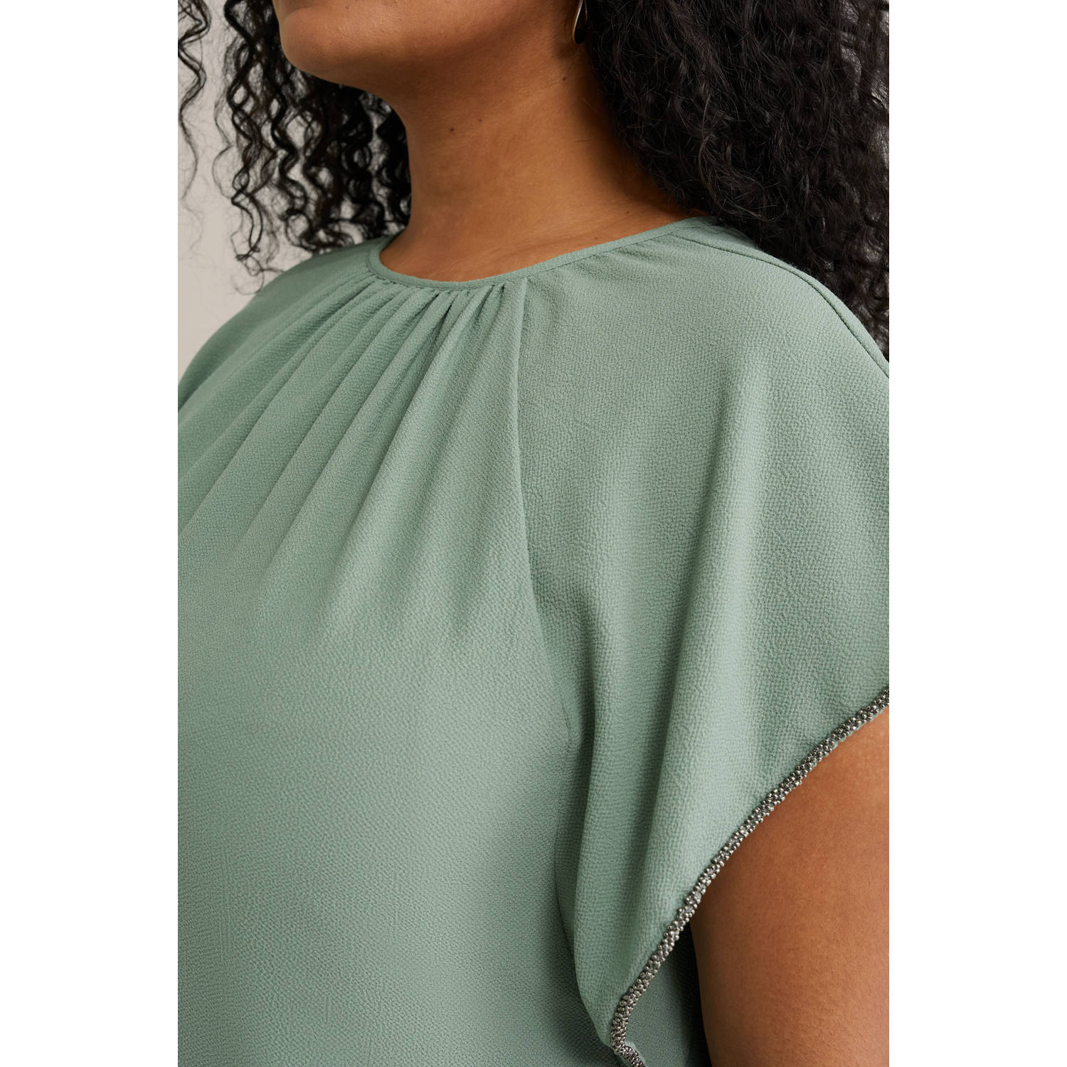 WE Fashion Curve blousetop groen