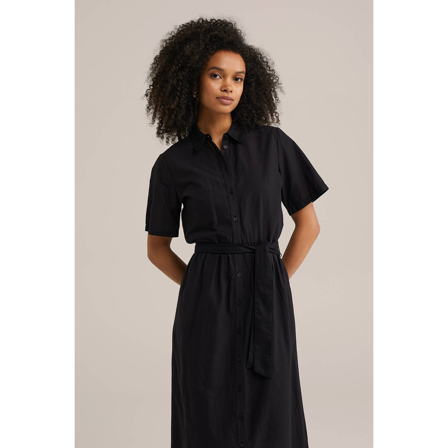 WE Fashion blousejurk broderie zwart