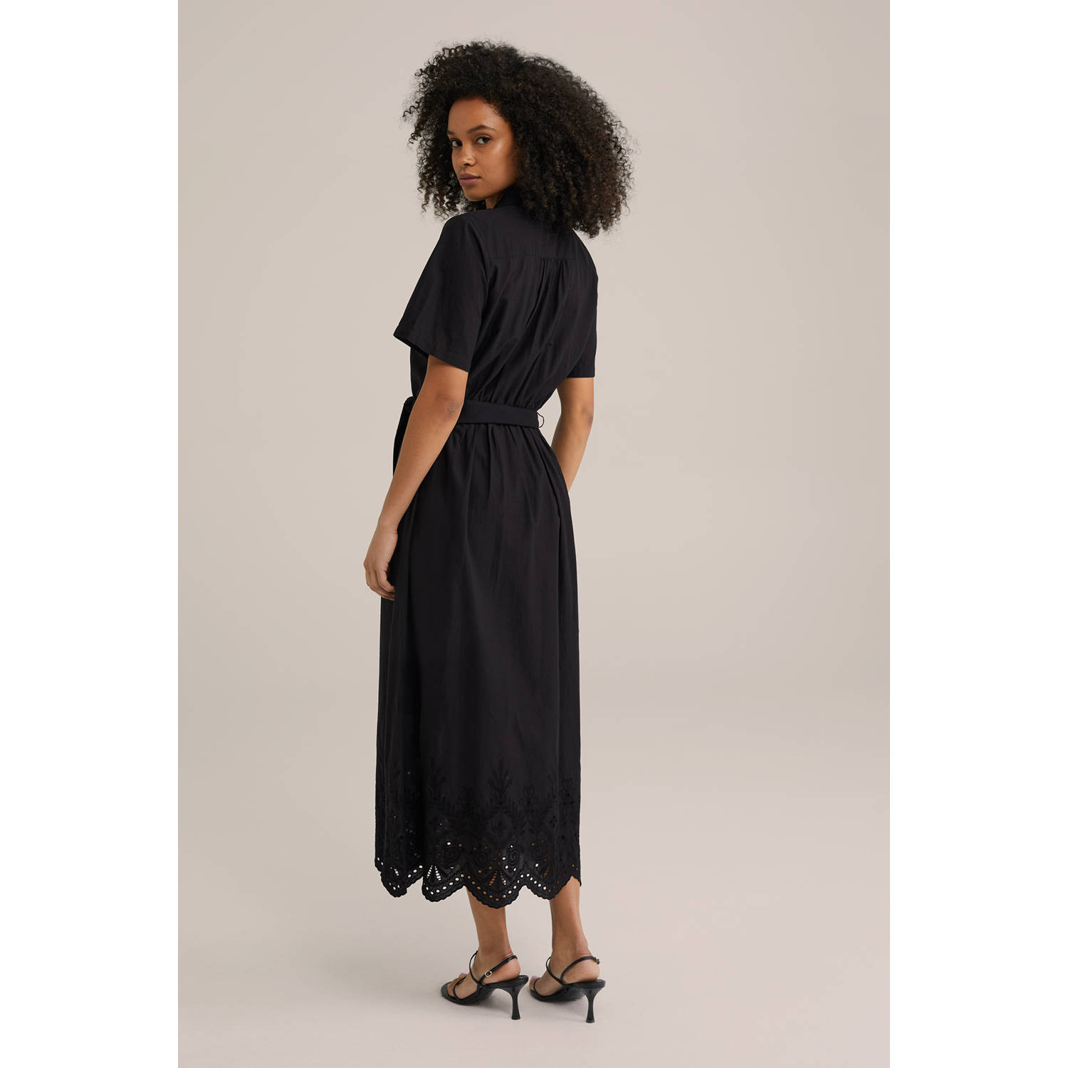 WE Fashion blousejurk broderie zwart