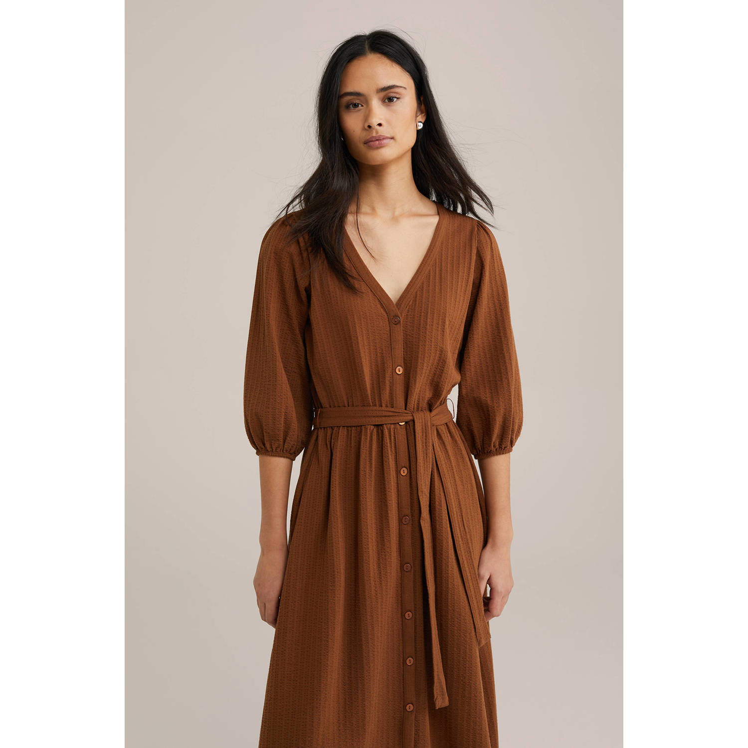 WE Fashion blousejurk bruin