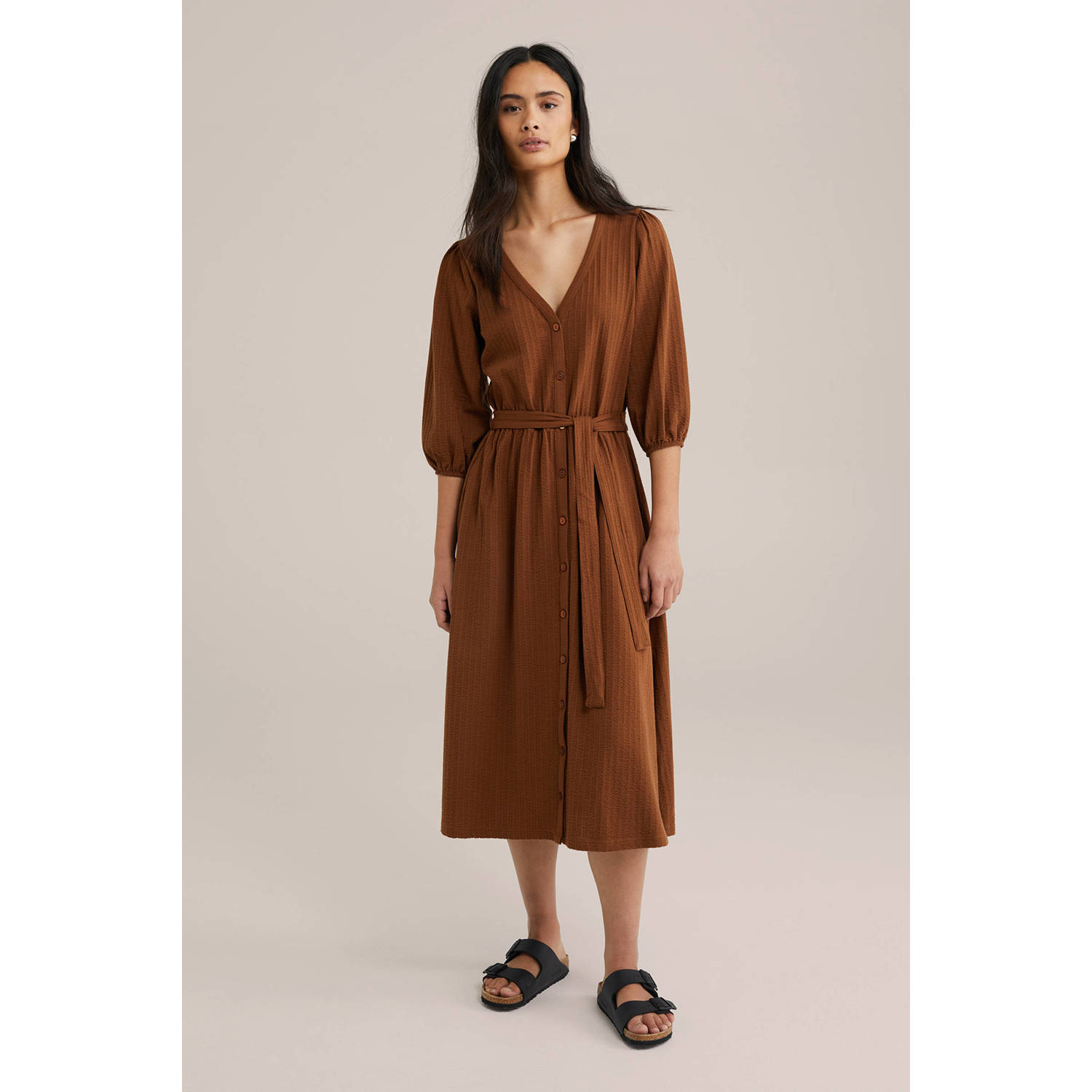 WE Fashion blousejurk bruin