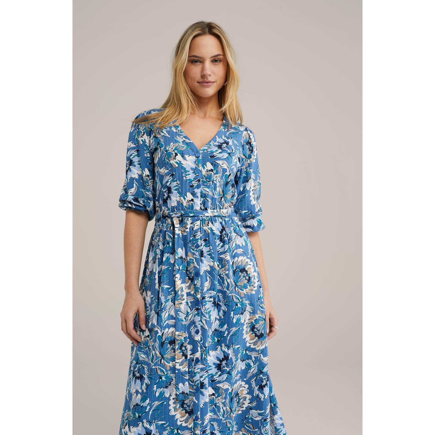 WE Fashion blousejurk blauw