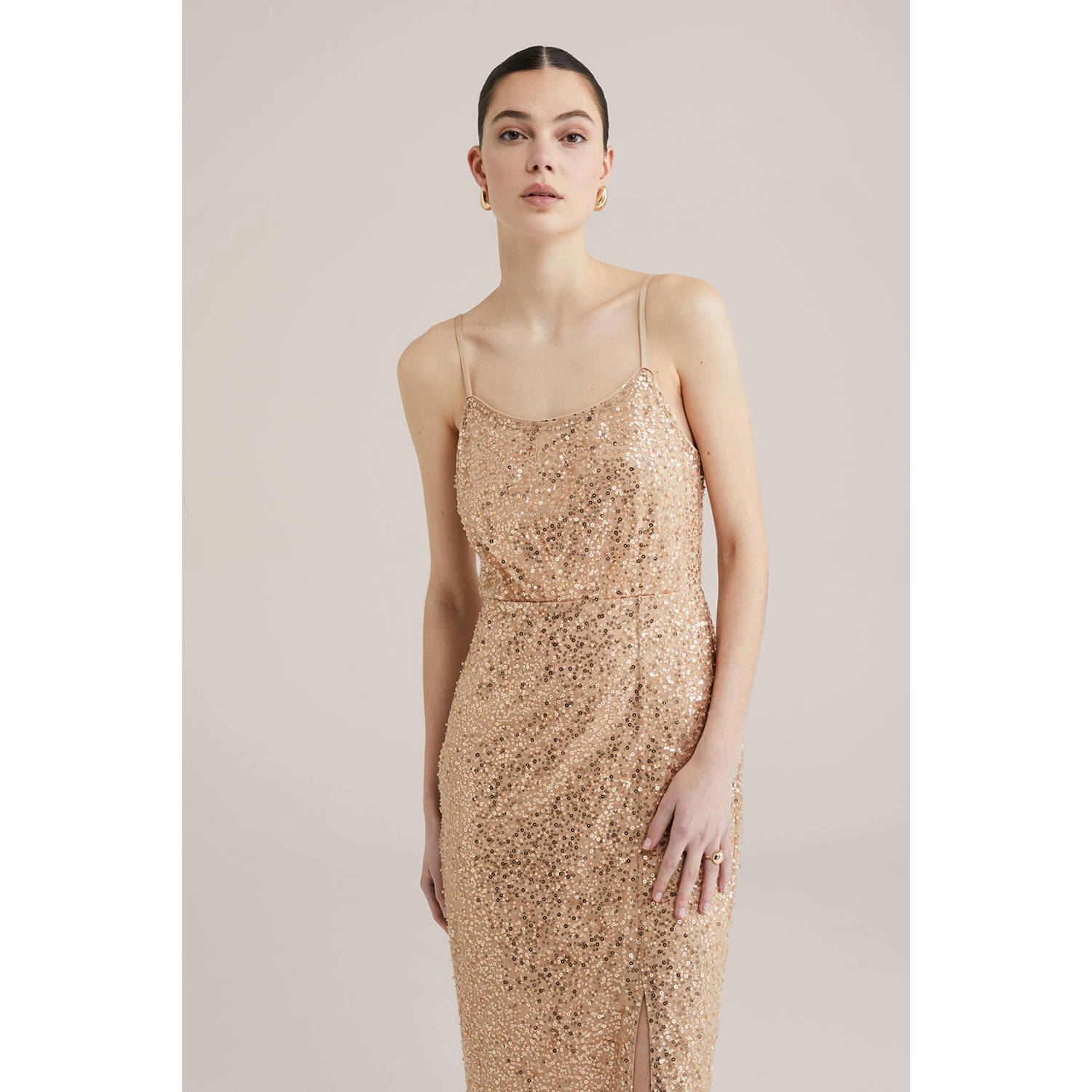 WE Fashion galajurk met pailletten goud