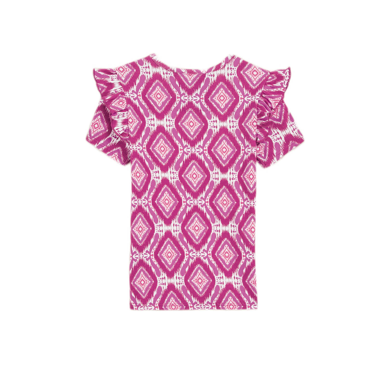 WE Fashion T-shirt paars wit