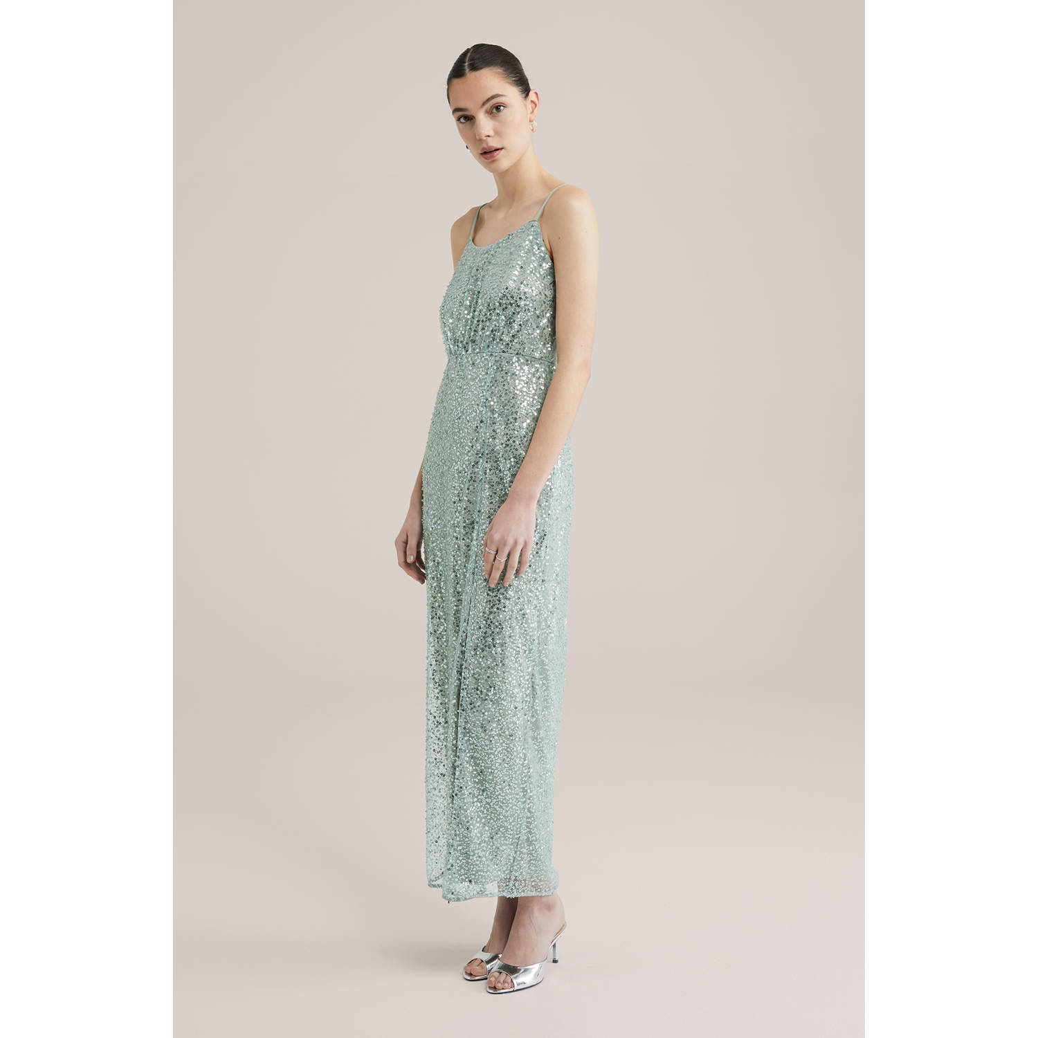 WE Fashion galajurk met pailletten mintgroen