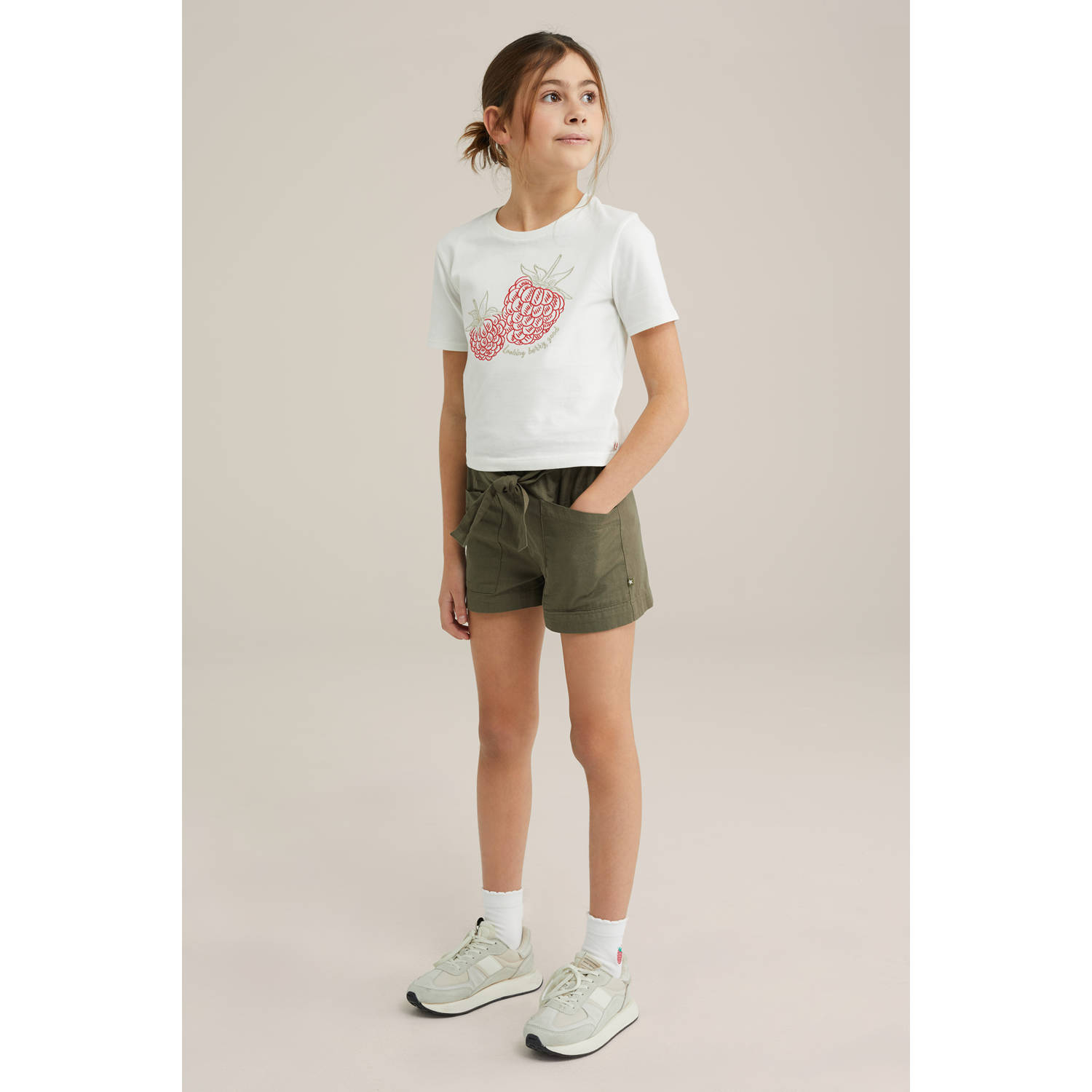 WE Fashion T-shirt wit met glitter