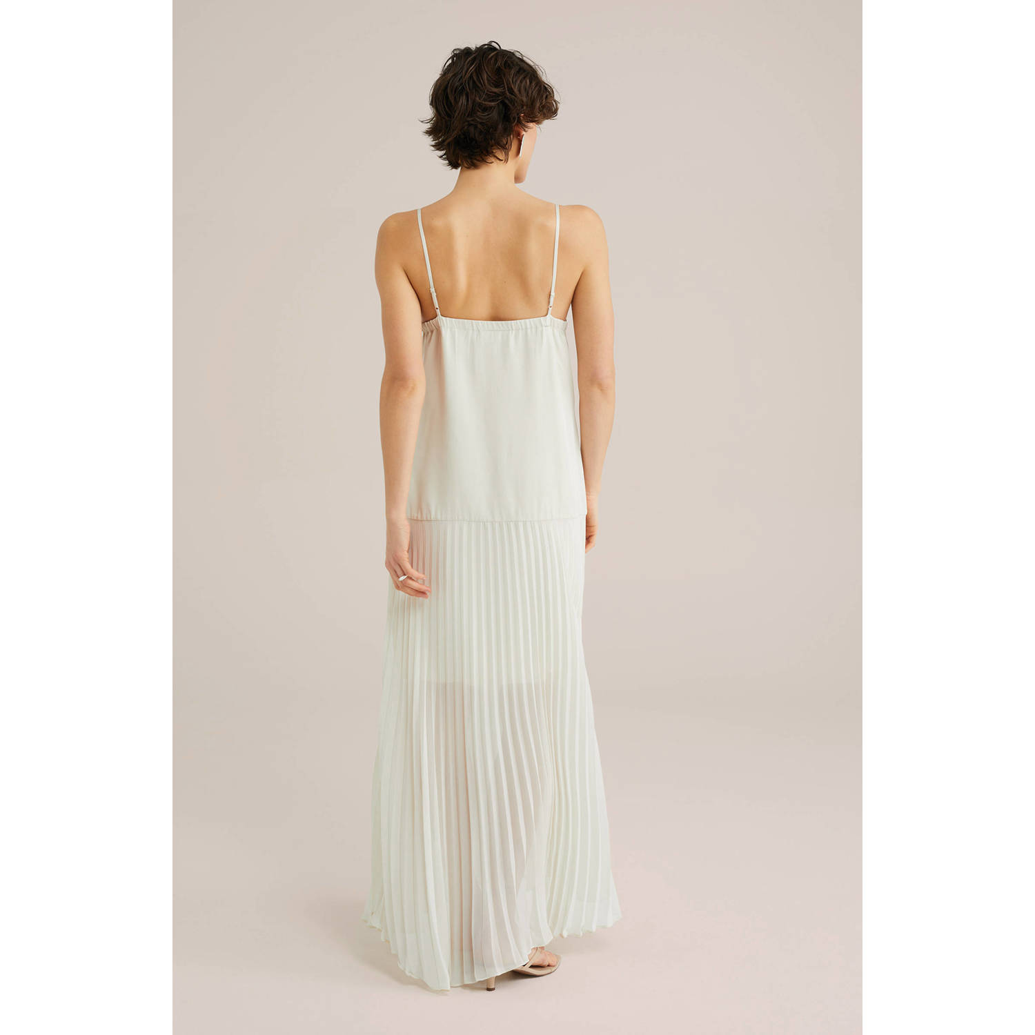 WE Fashion WE STUDIO zomerjurk ecru