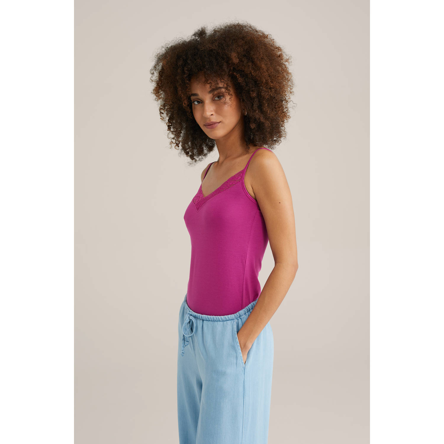 WE Fashion singlet roze