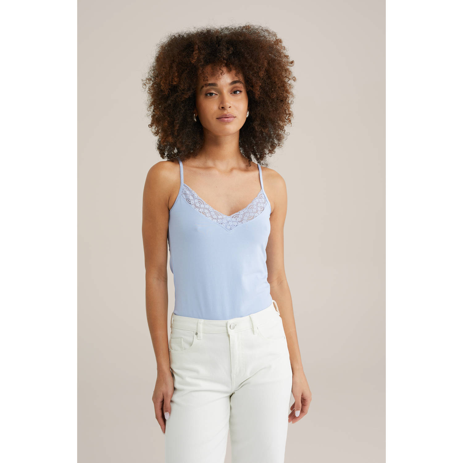 WE Fashion singlet lichtblauw