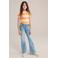 WE Fashion gestreept T-shirt met ruches - lichtroze