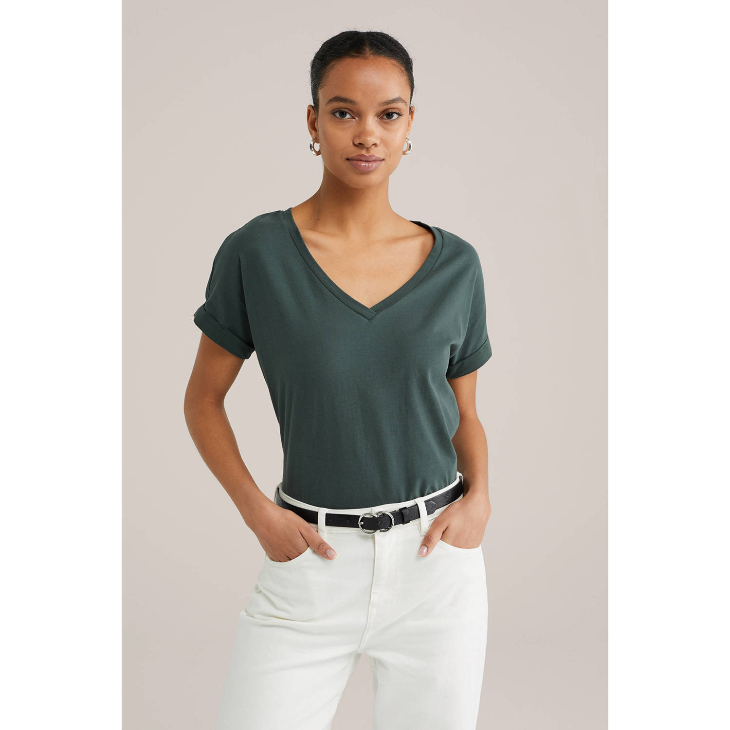 WE Fashion top donkergroen