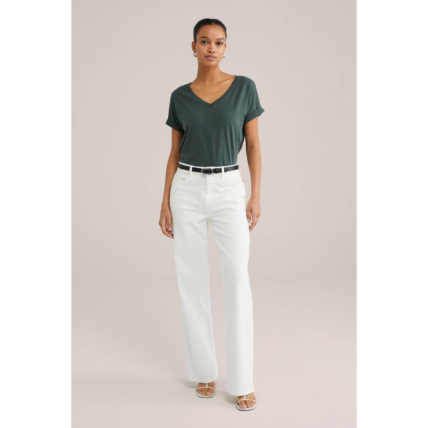 WE Fashion top donkergroen
