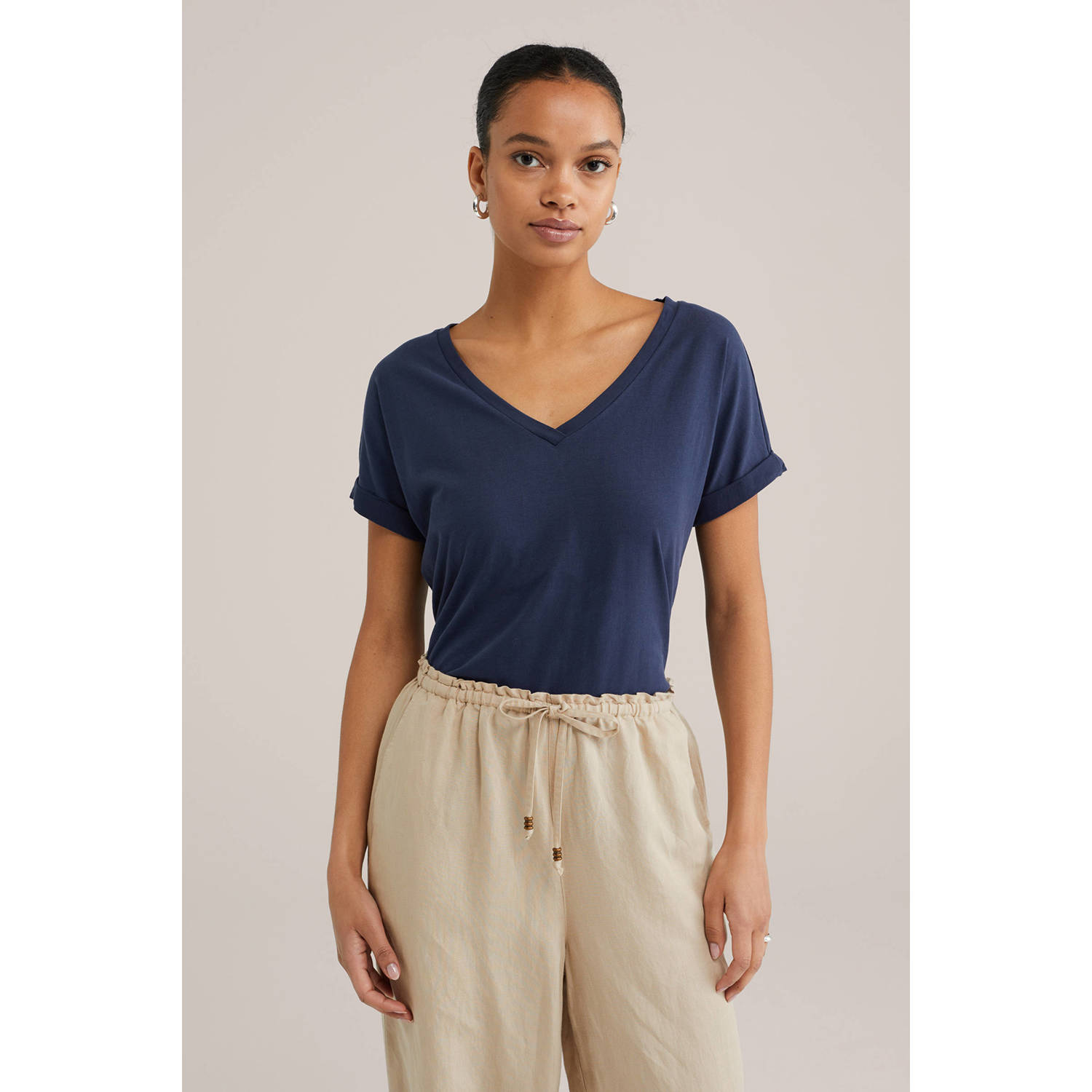 WE Fashion top donkerblauw