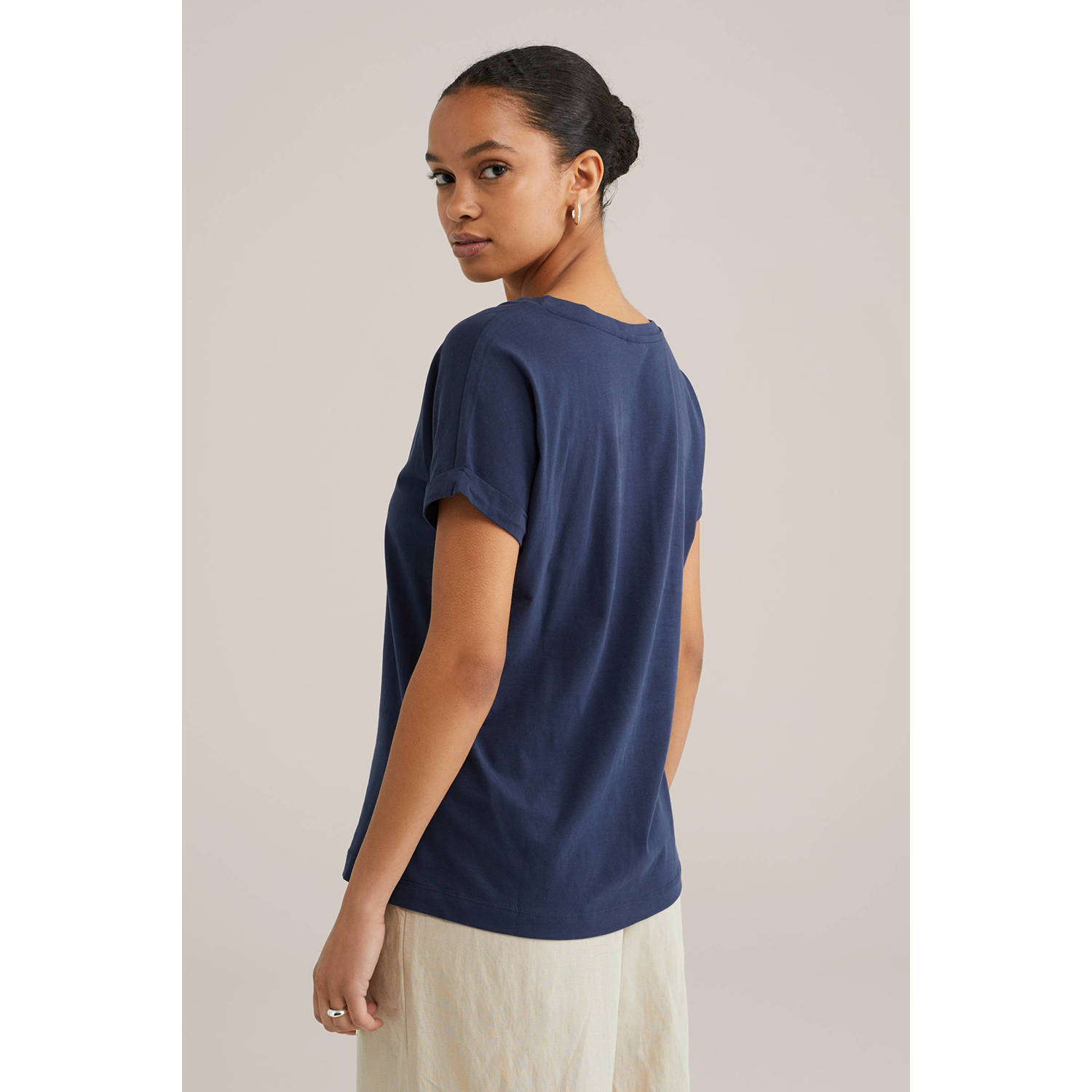 WE Fashion top donkerblauw