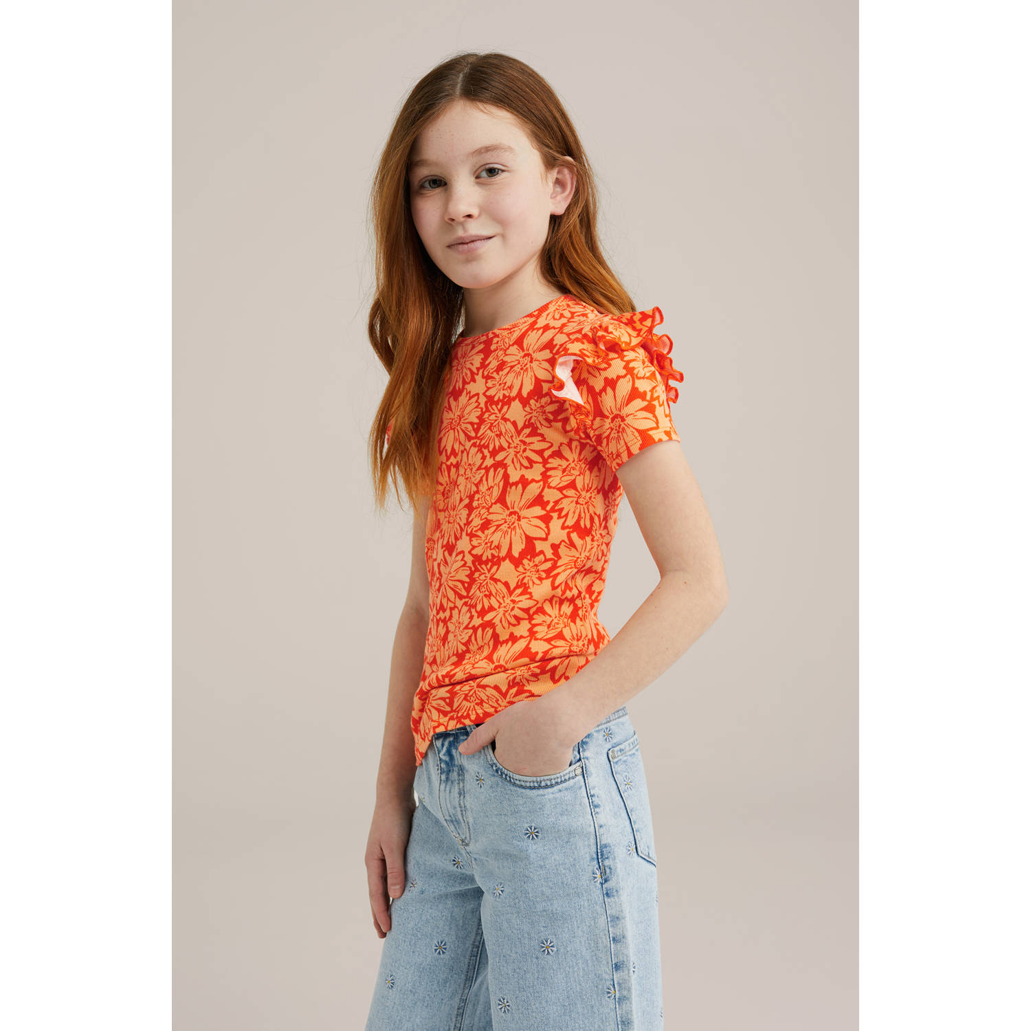 WE Fashion T-shirt oranje geel