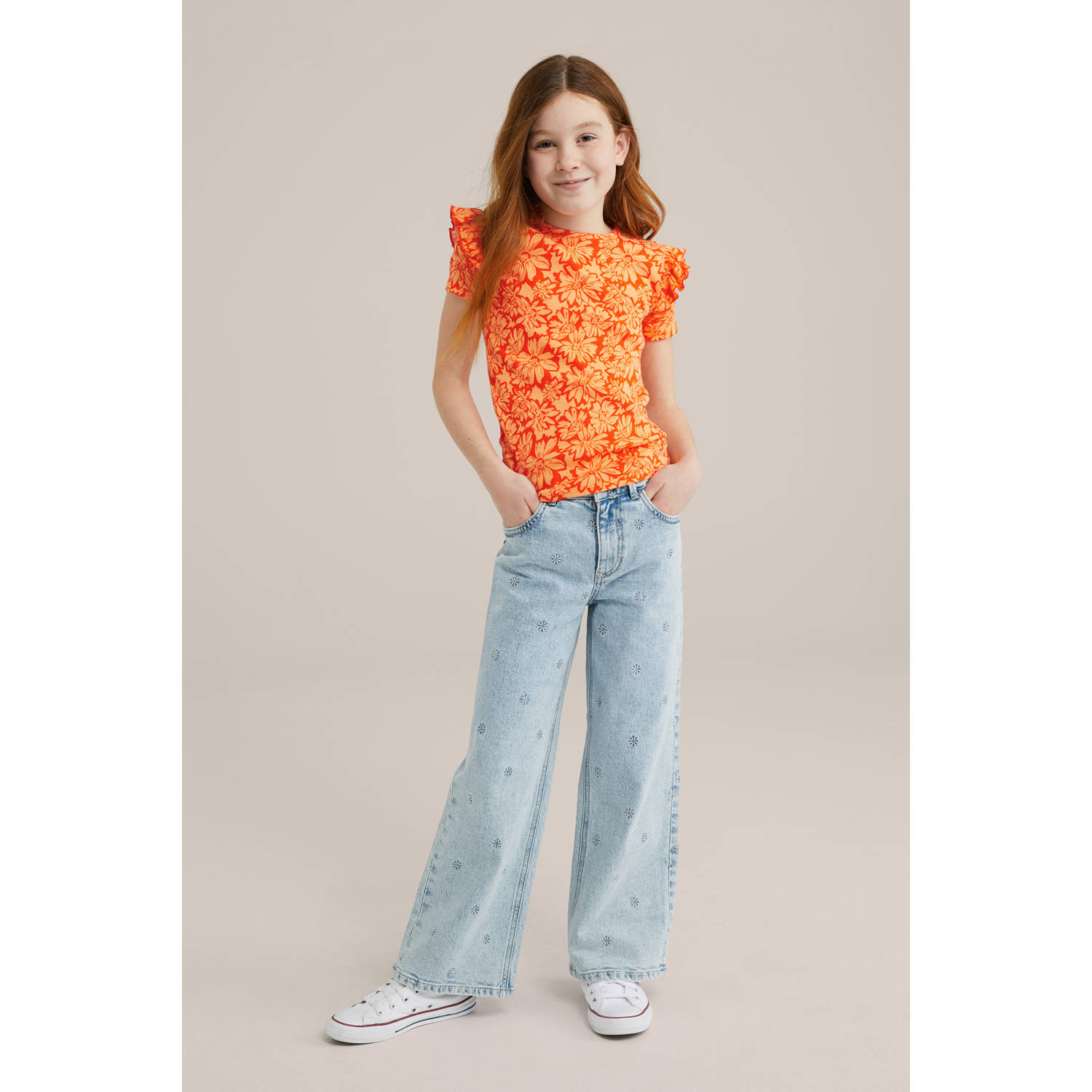 WE Fashion T-shirt oranje geel