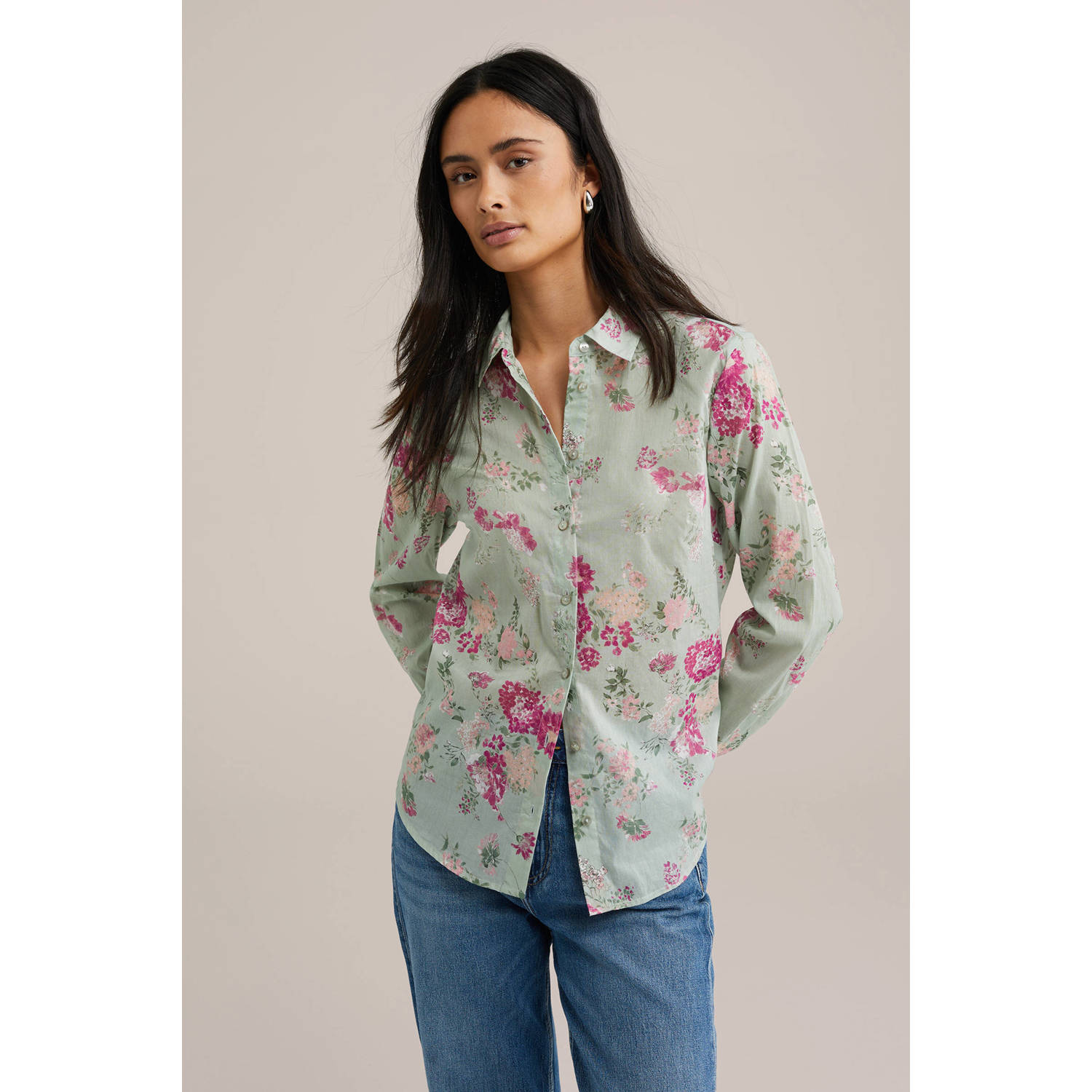 WE Fashion blouse lichtgroen