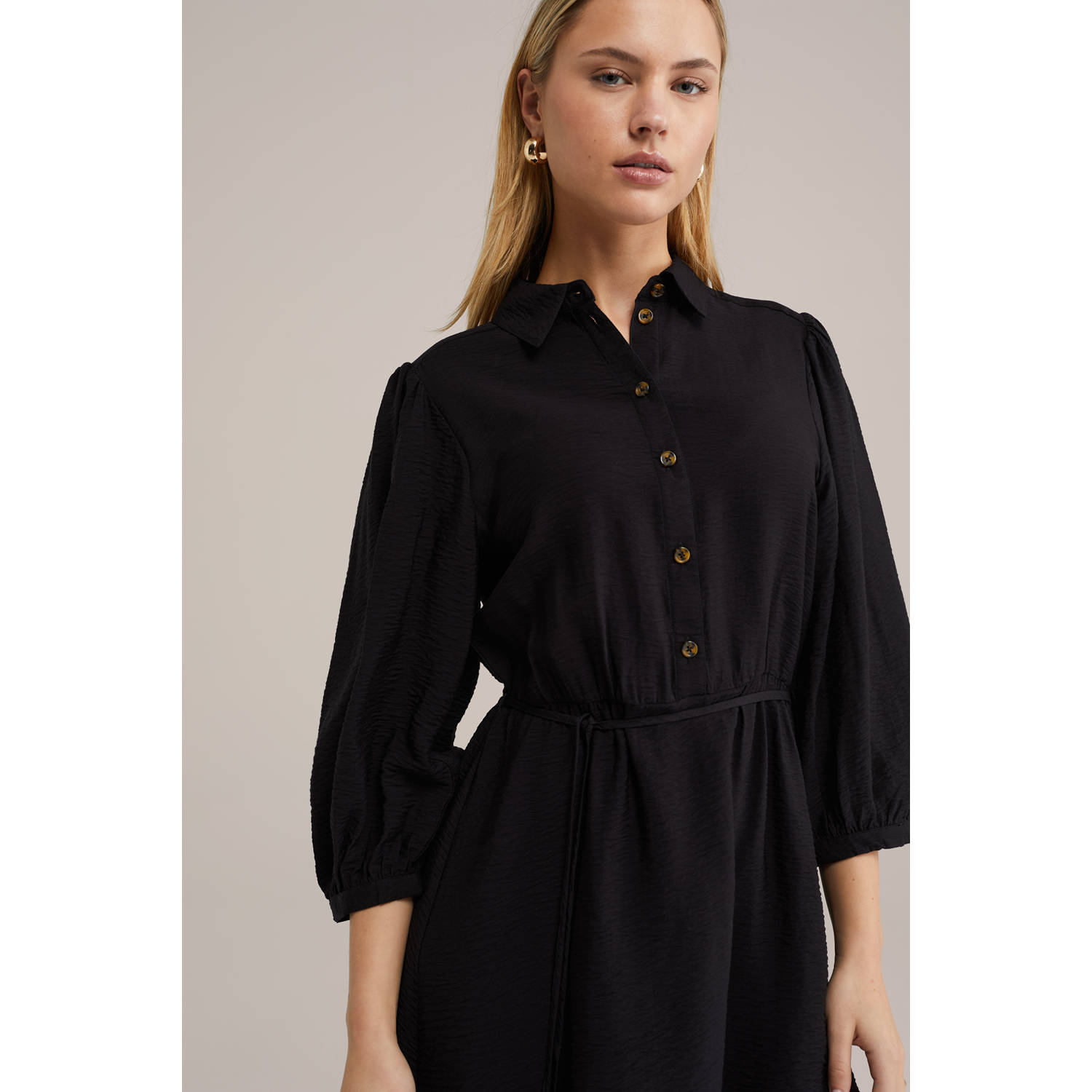 WE Fashion A-lijn jurk zwart