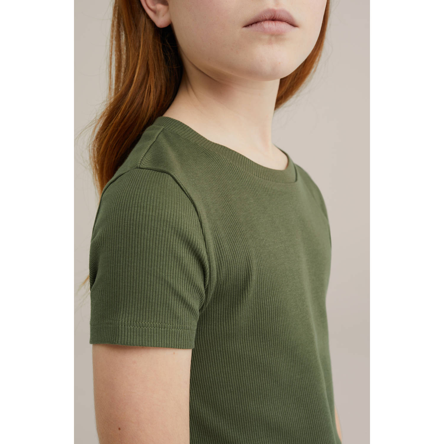 WE Fashion T-shirt donkergroen