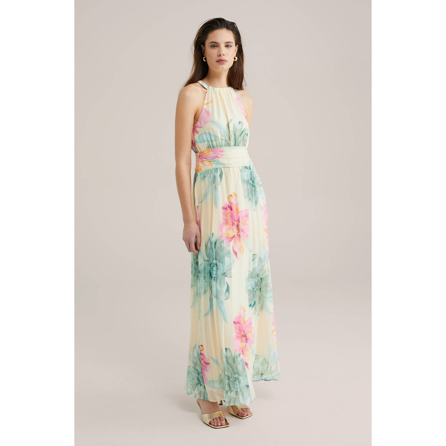 WE Fashion maxi jurk lichtgeel