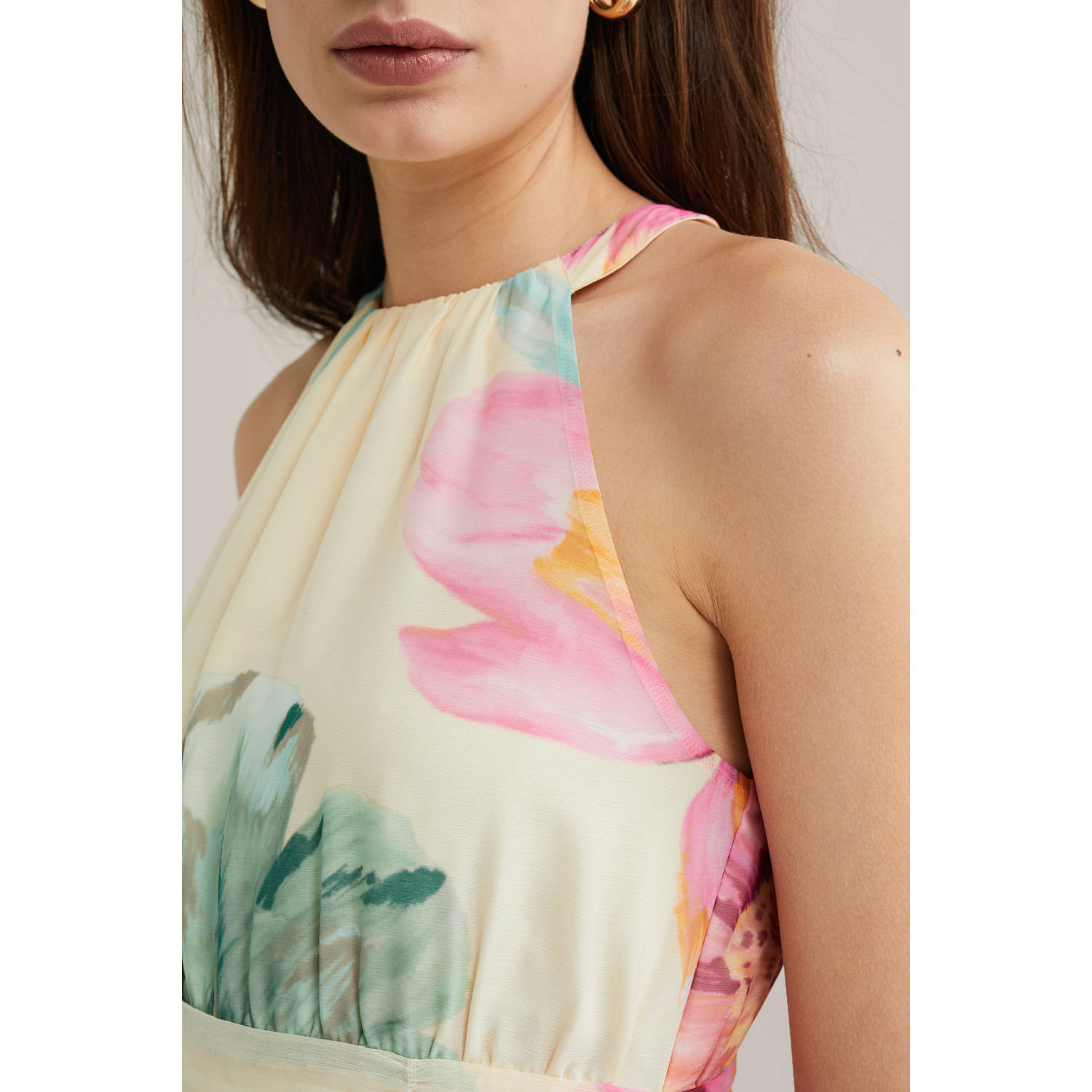 WE Fashion maxi jurk lichtgeel