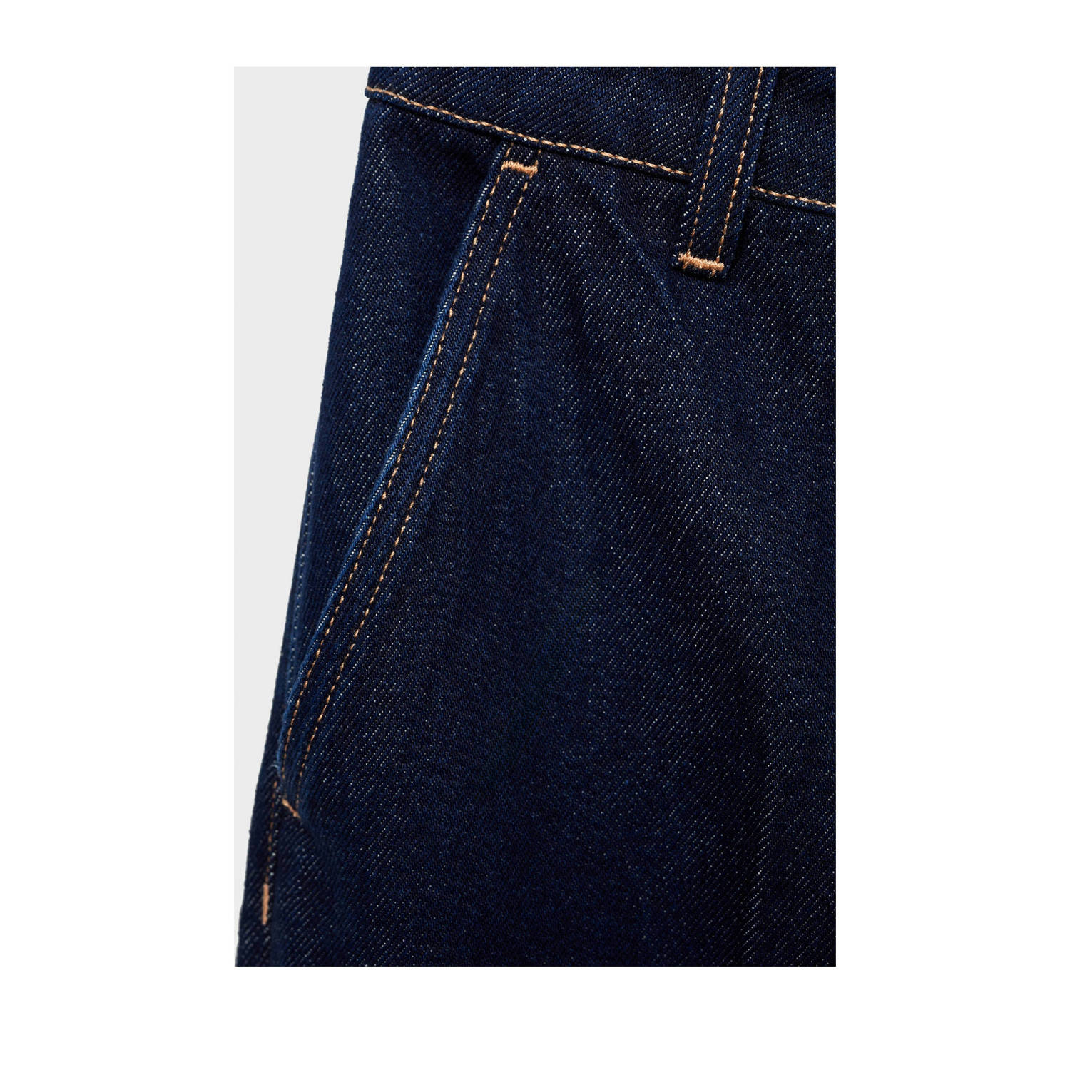 Mango high waist wide leg jeans dark blue denim