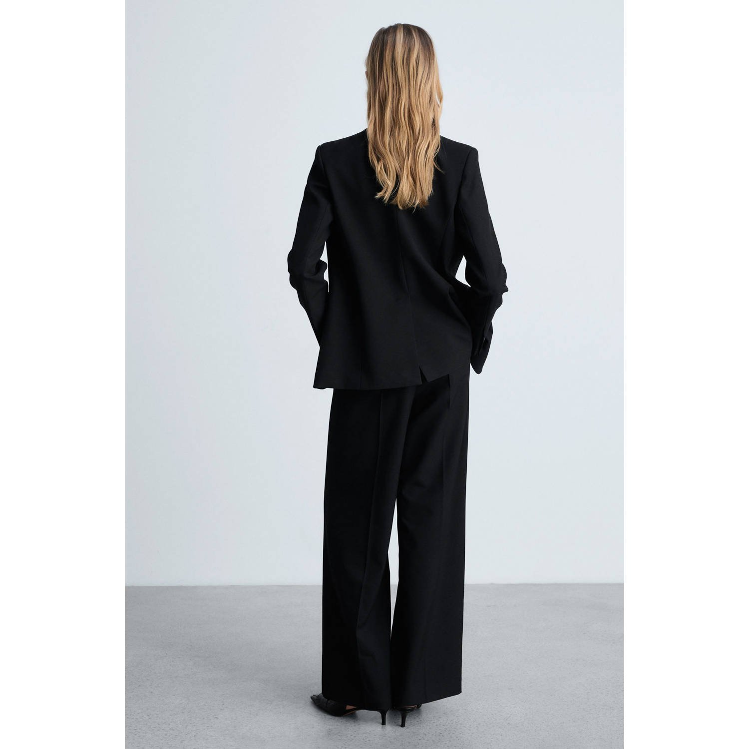Mango regular blazer zwart