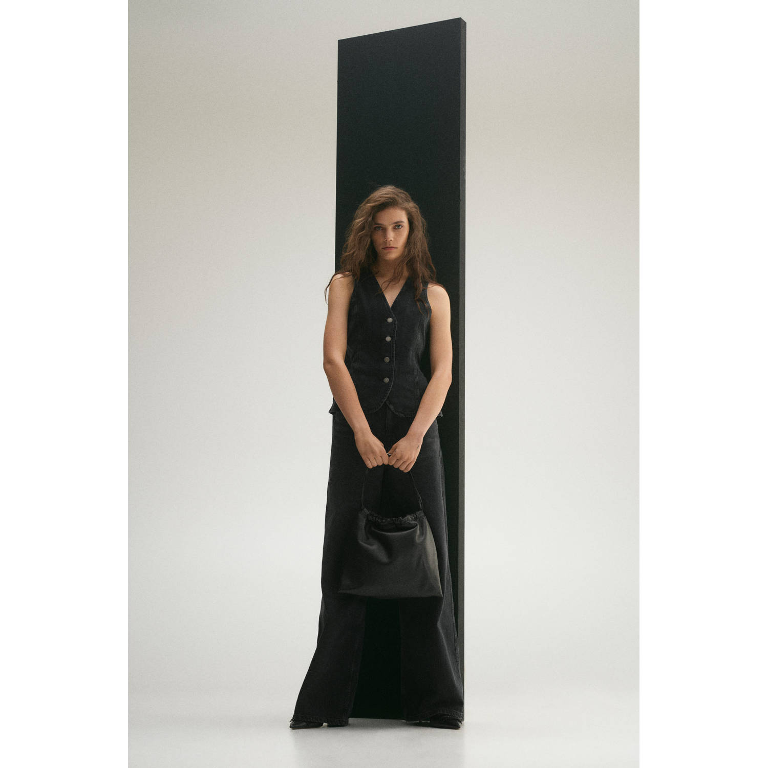 Mango gilet black denim