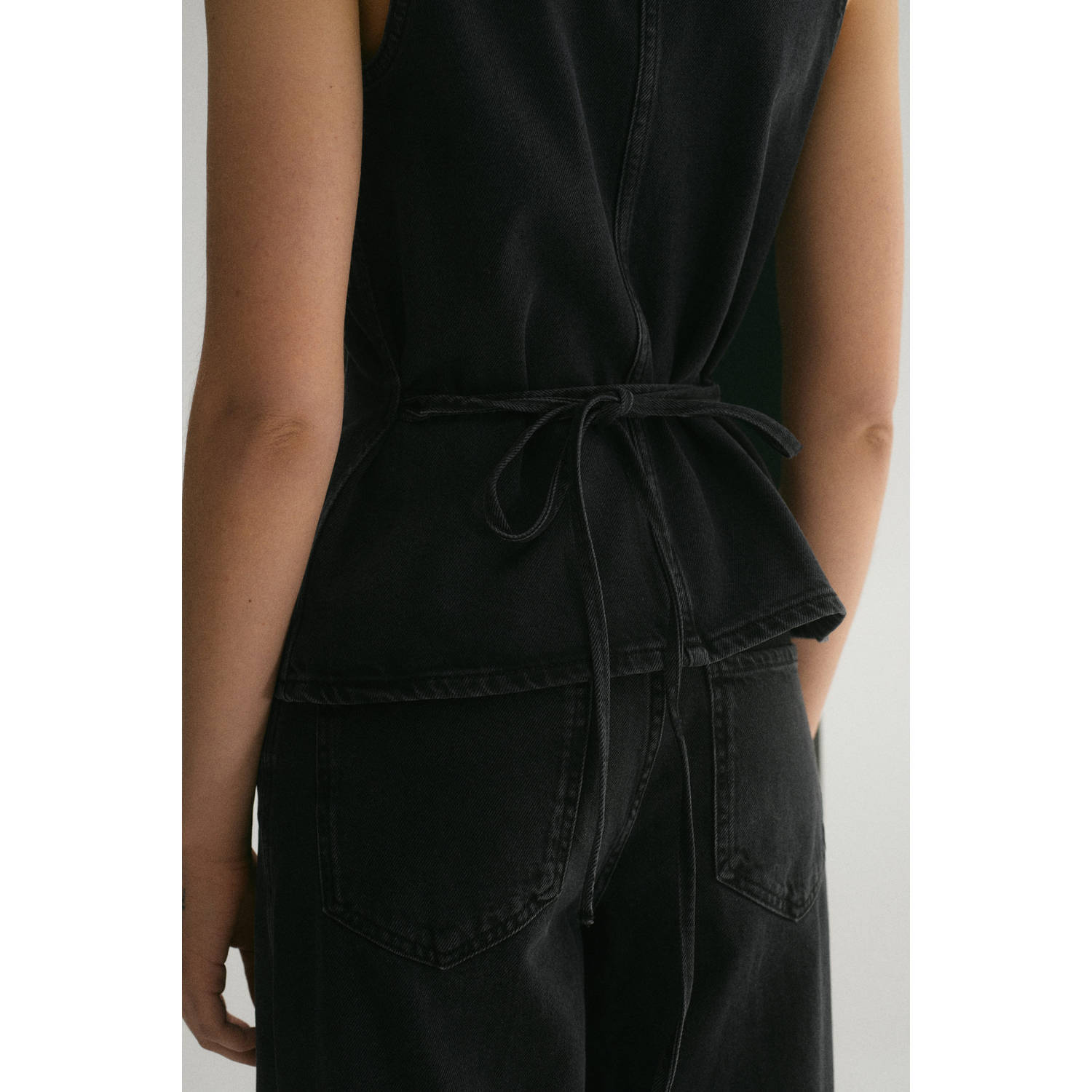 Mango gilet black denim
