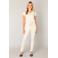 Base Level slim regular waist broek wit