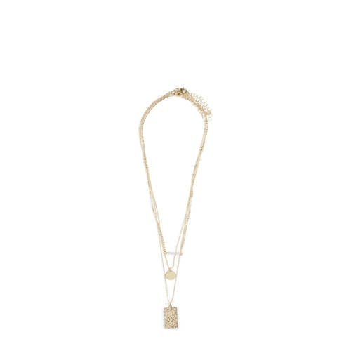 PIECES ketting PCSELLY - set van 3 goudkleurig afbeelding