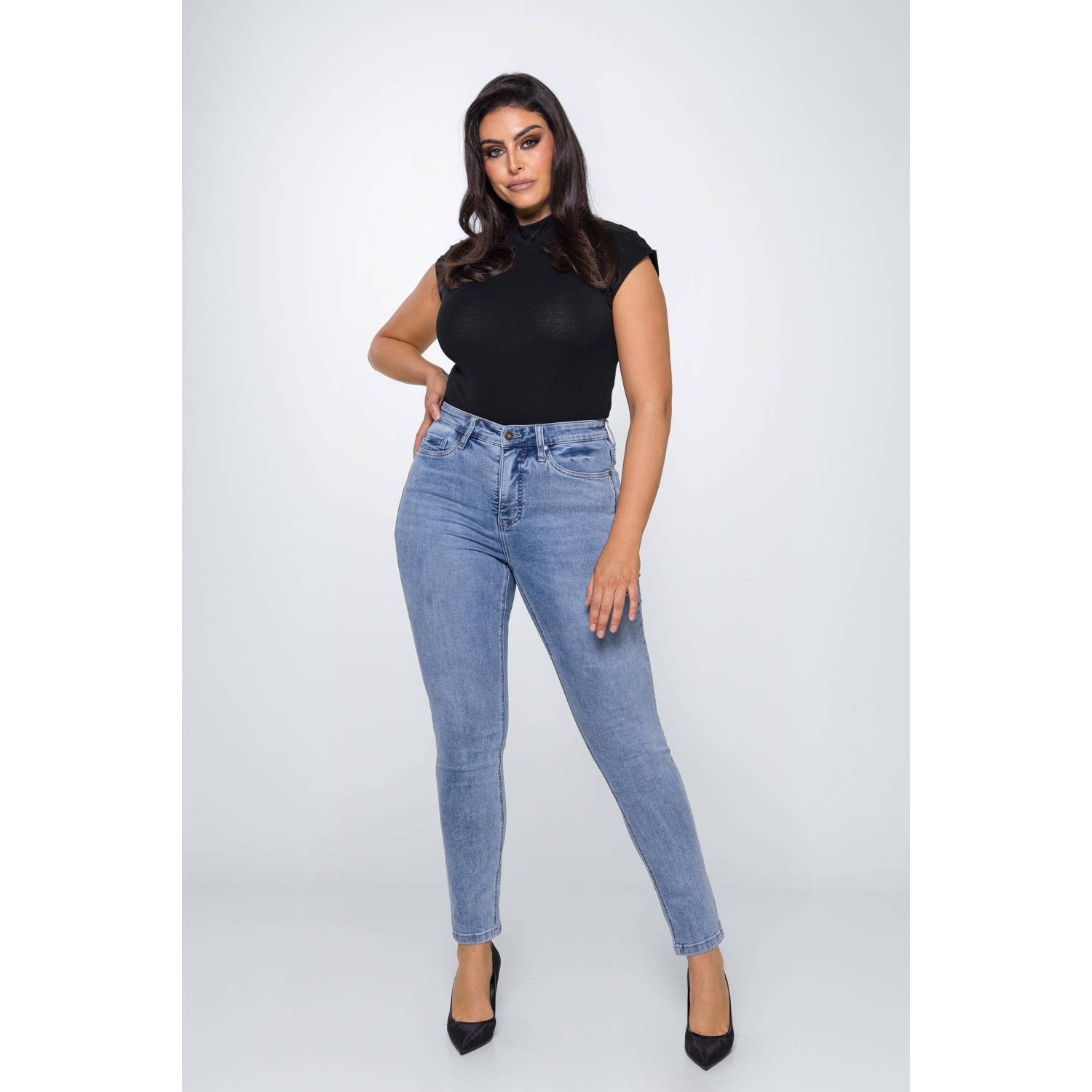 Fox Factor high waist slim fit jeans IRI cali blue