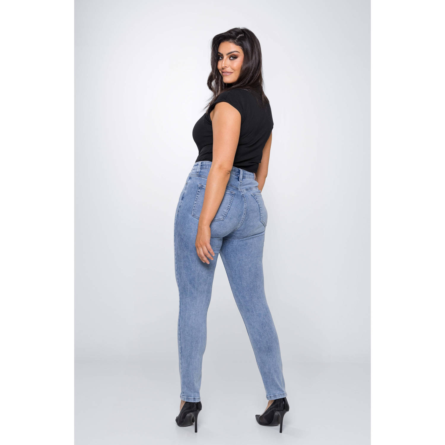 Fox Factor high waist slim fit jeans IRI cali blue