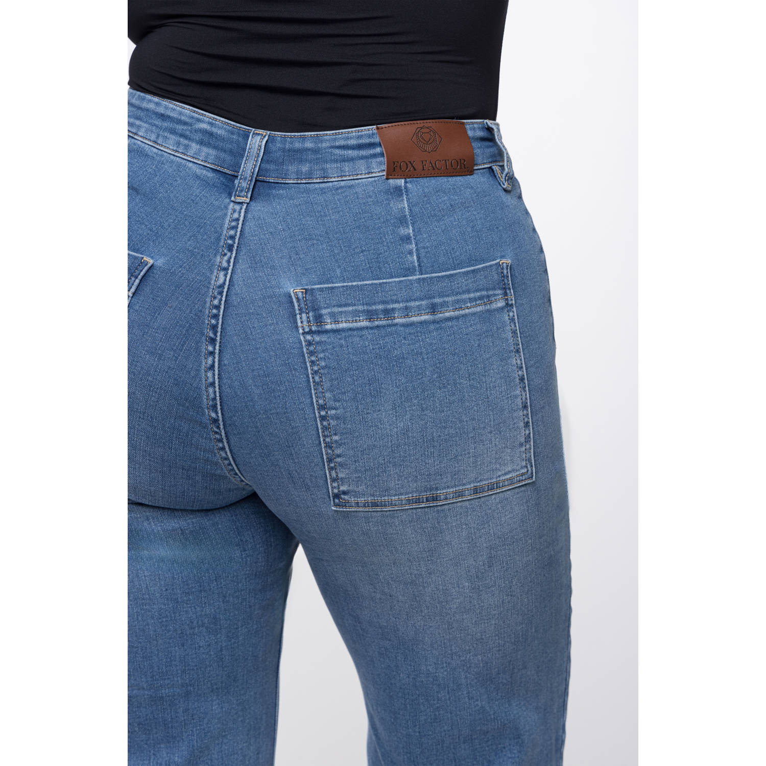 Fox Factor high waist straight leg jeans ROXI tulsa blue