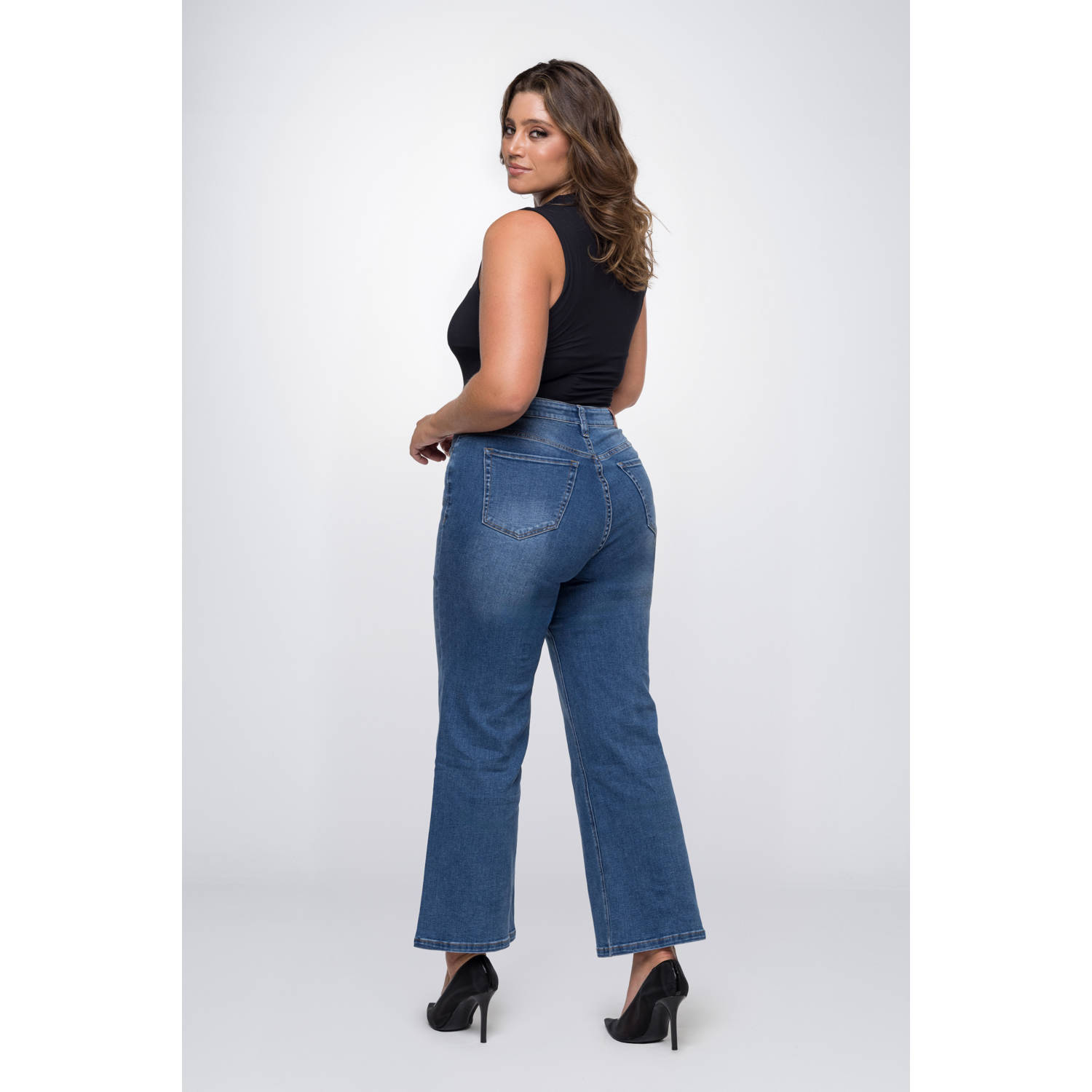 Fox Factor high waist wide leg jeans DIXI monza blue