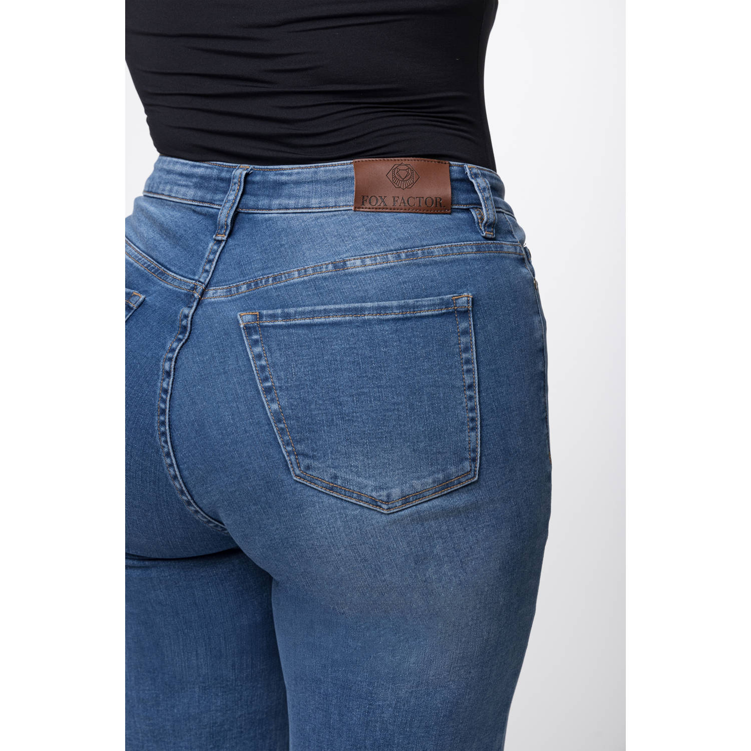Fox Factor high waist wide leg jeans DIXI monza blue