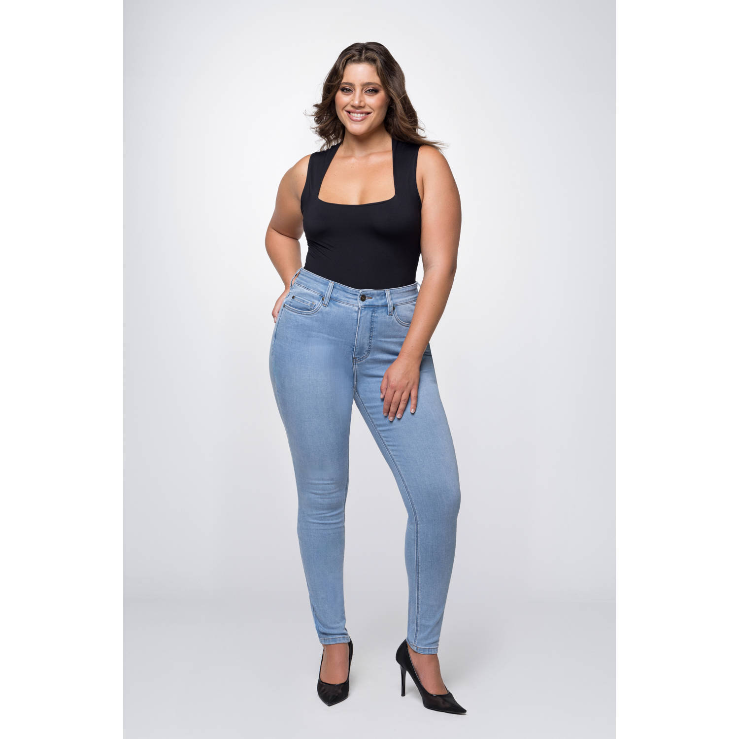 Fox Factor high waist skinny jeans NIKI chicago blue