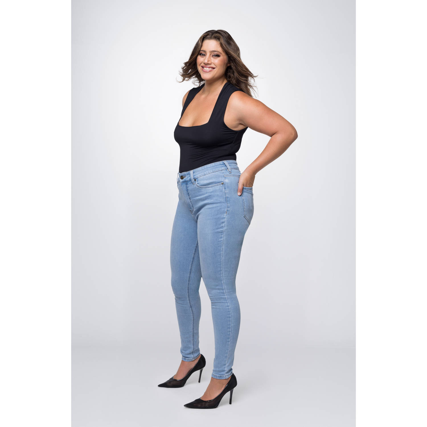 Fox Factor high waist skinny jeans NIKI chicago blue