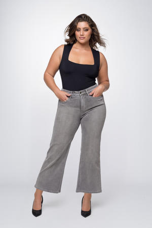 high waist wide leg jeans DIXI lima grey