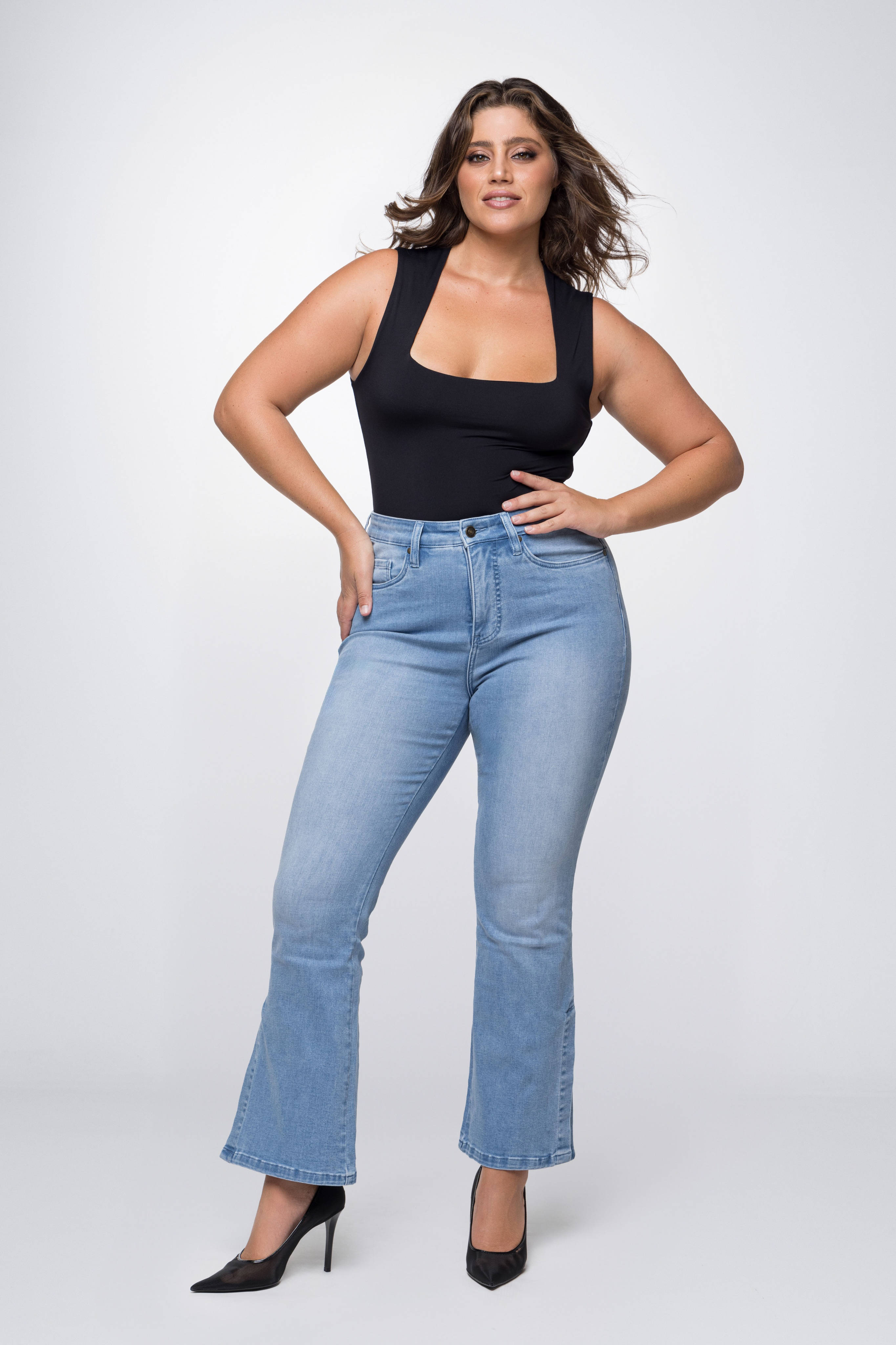jeans voor zandloperfiguren