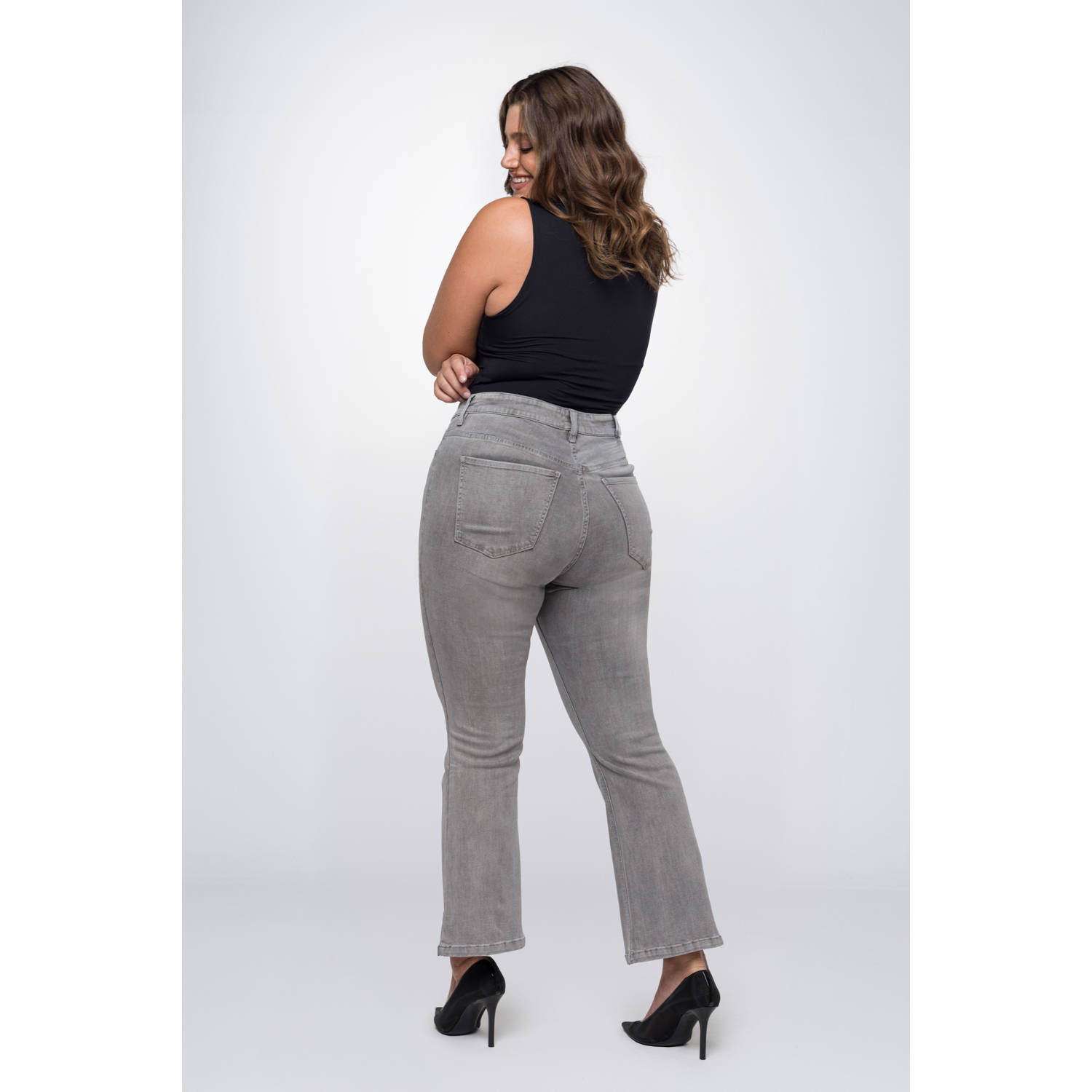 Fox Factor high waist flared jeans BOBI lima grey