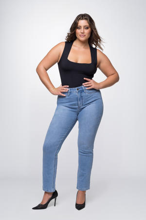 high waist straight leg jeans ROXI milan blue