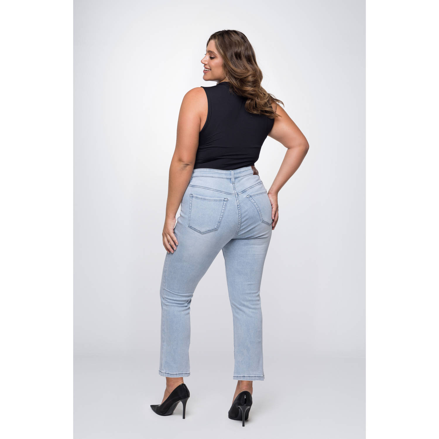 Fox Factor high waist straight leg jeans ROXI ibiza blue