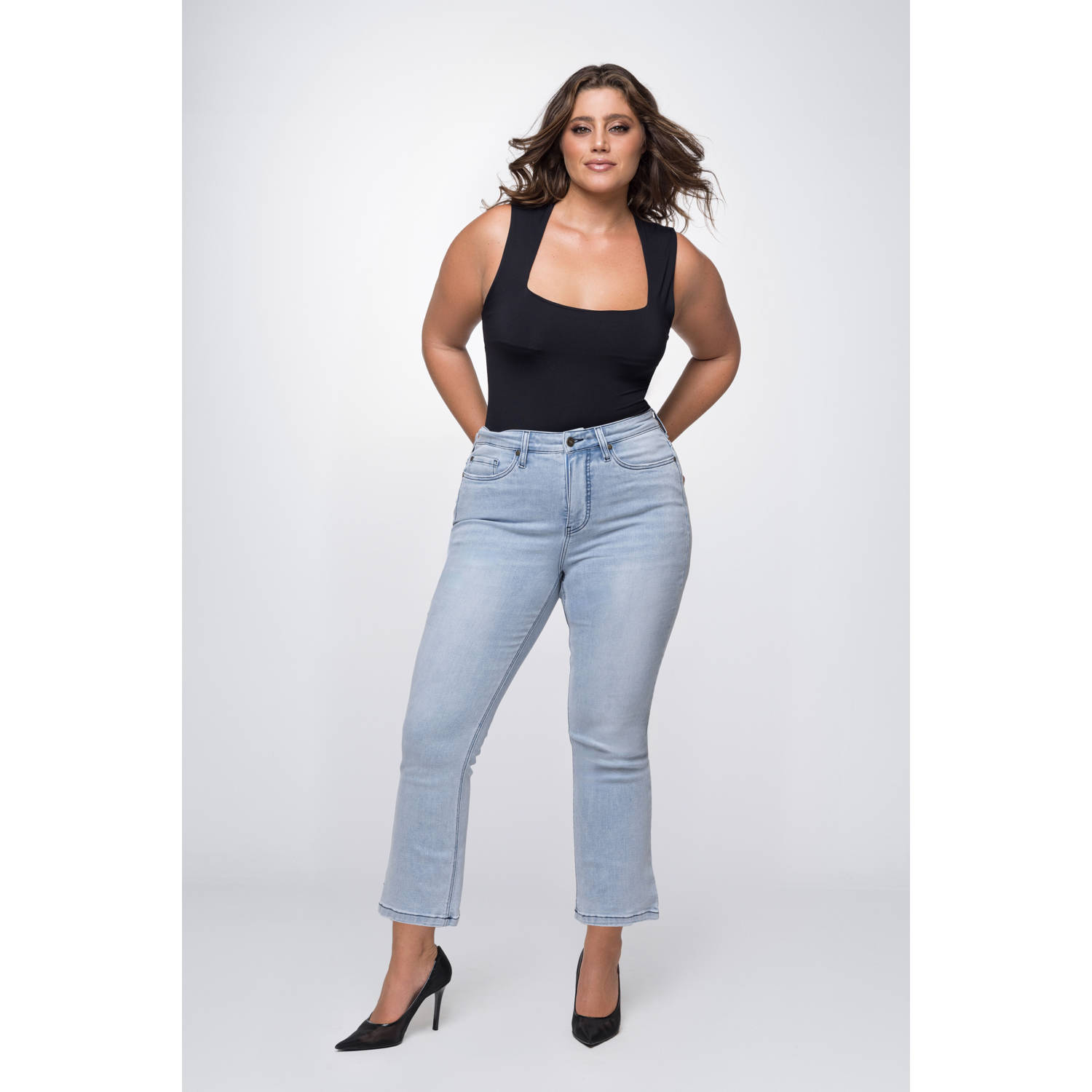 Fox Factor high waist straight leg jeans ROXI ibiza blue