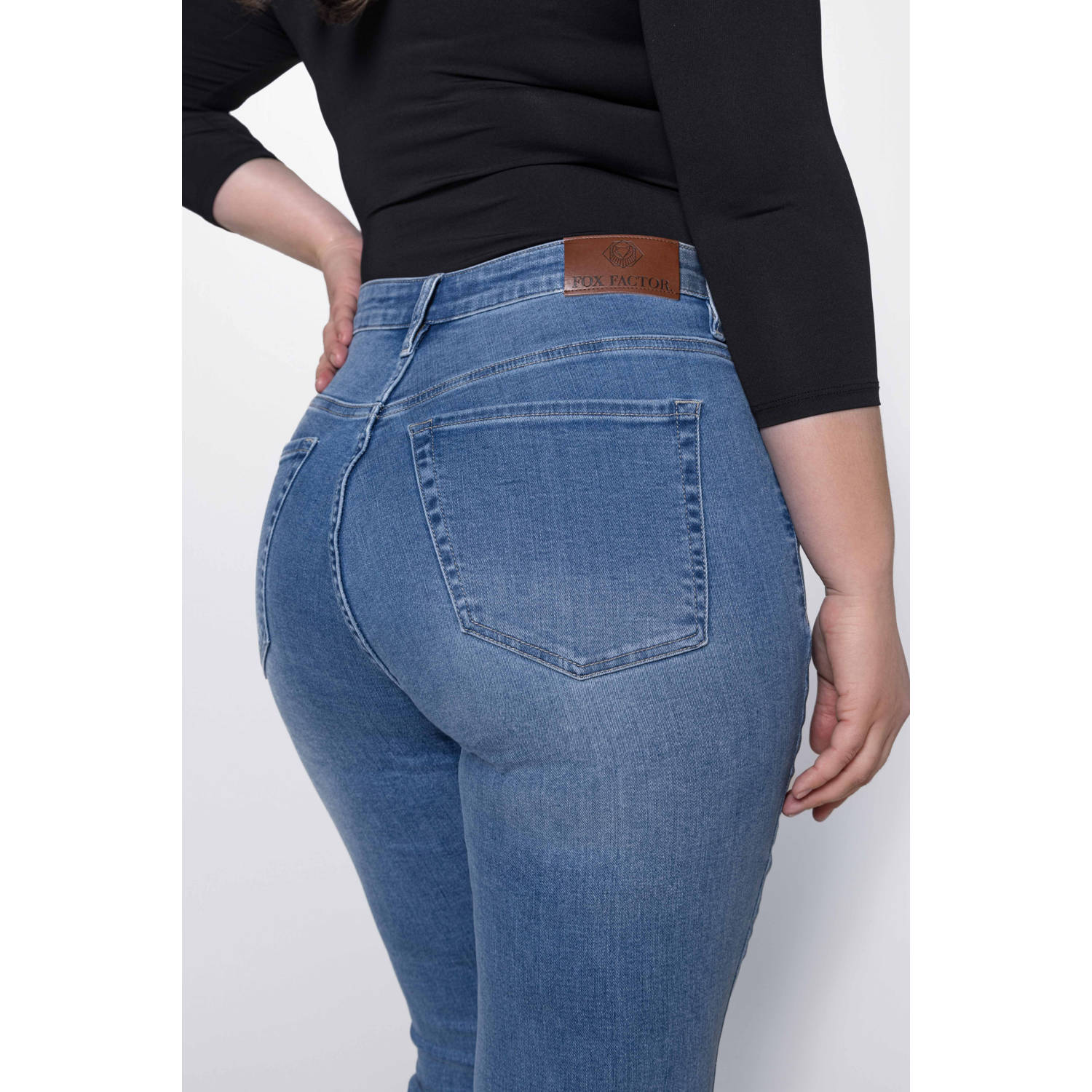 Fox Factor high waist bootcut jeans BILI aruba blue