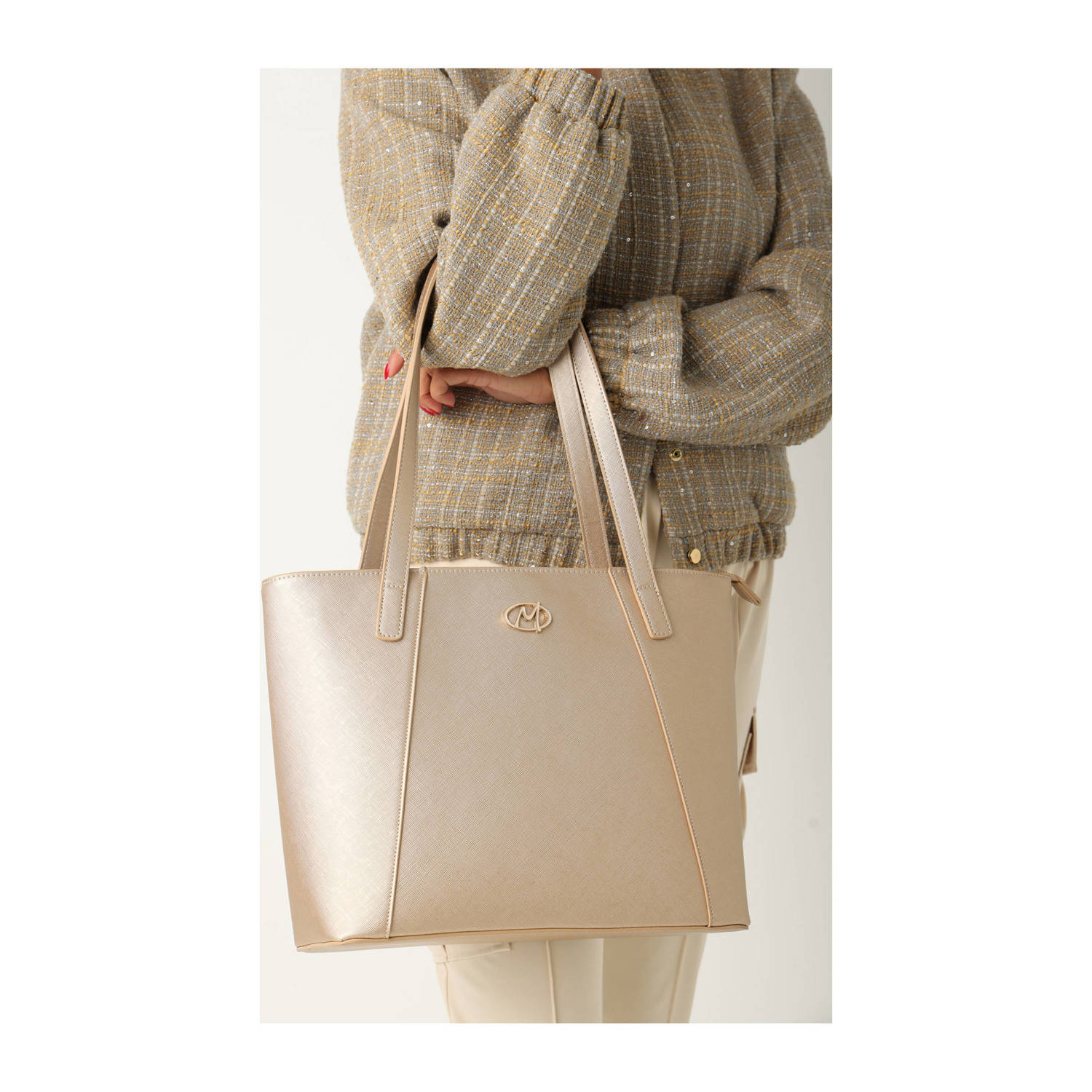 Mexx shopper Naderi 2 goudkleurig