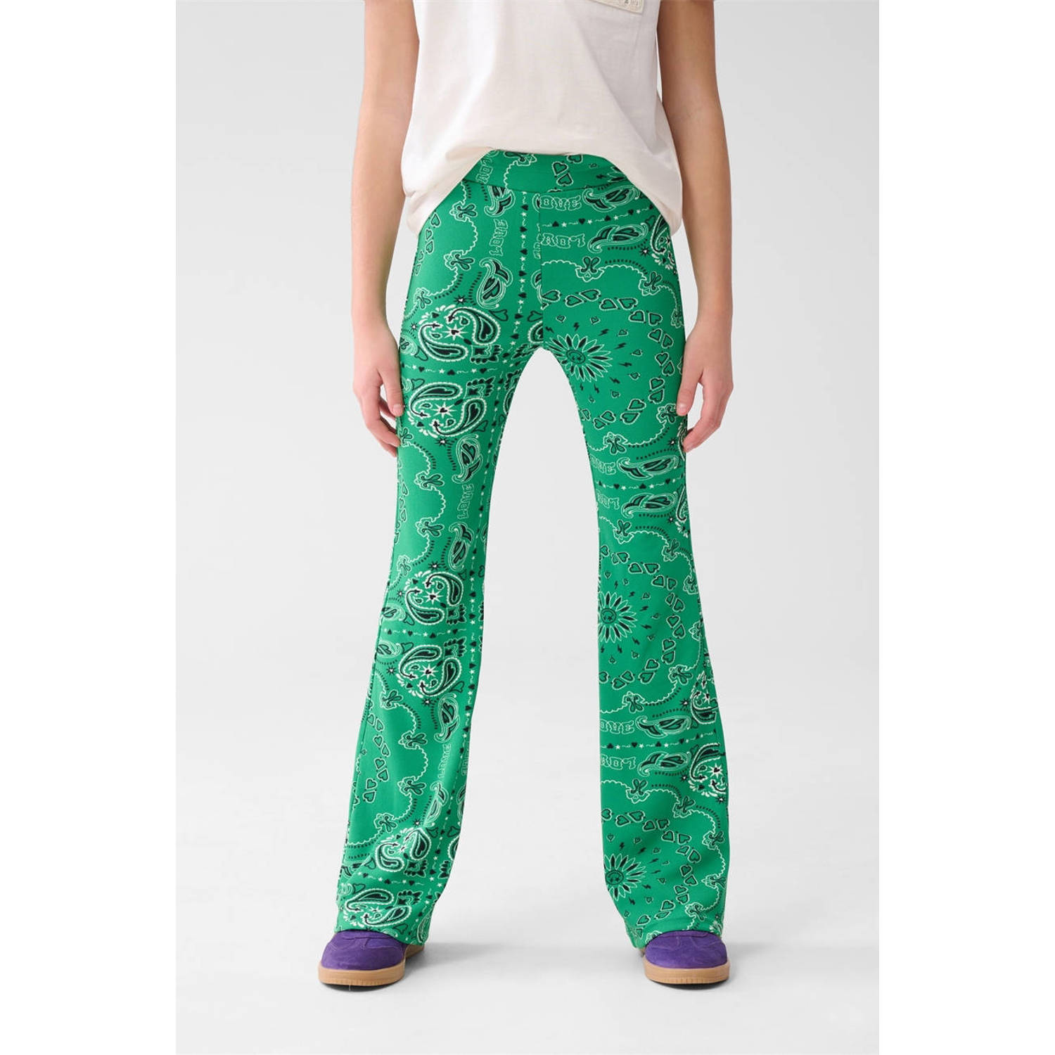 Shoeby flared legging groen