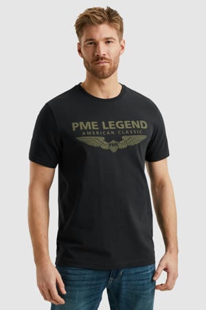 regular T-shirt zwart
