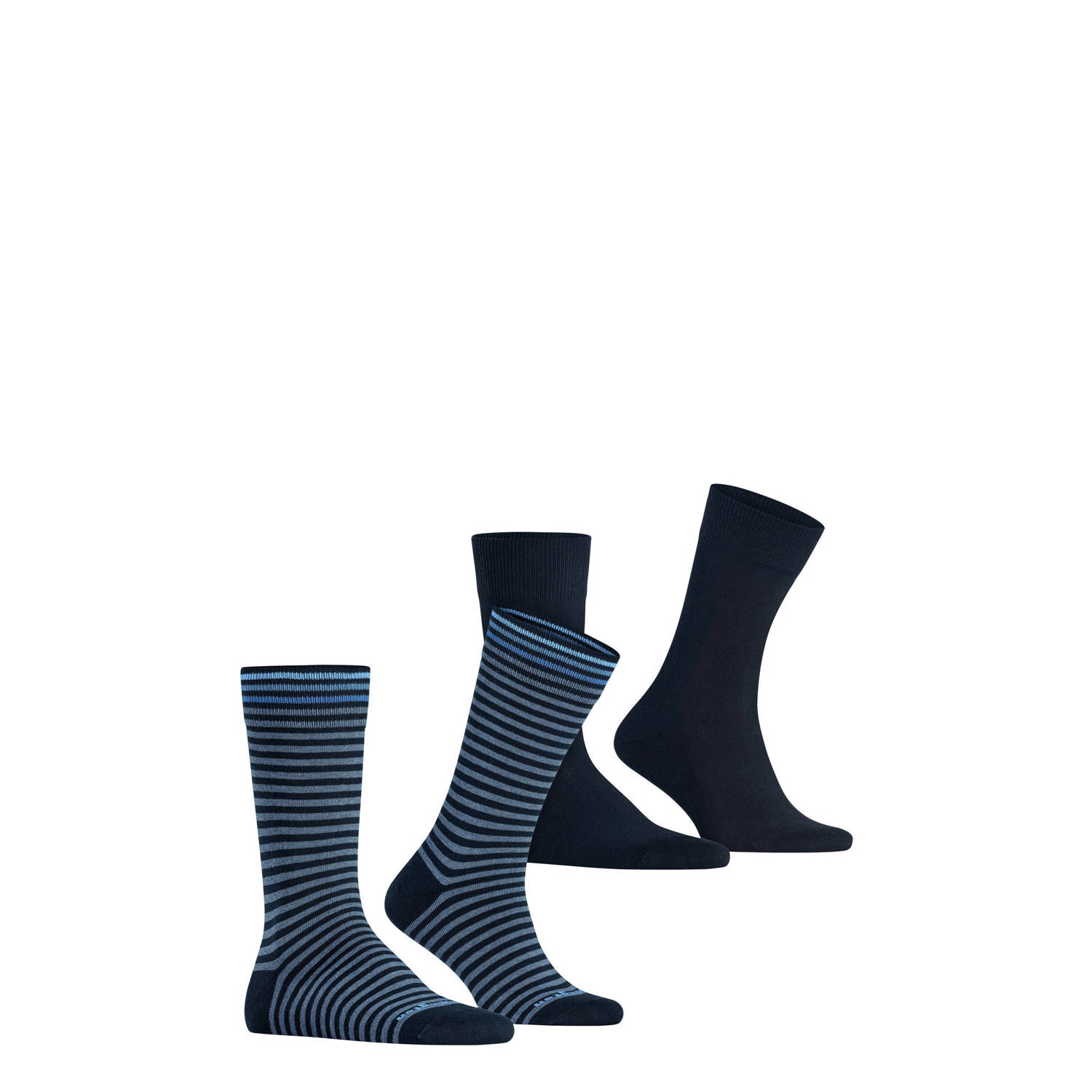 Burlington sokken Everyday Stripe set van 2 donkerblauw